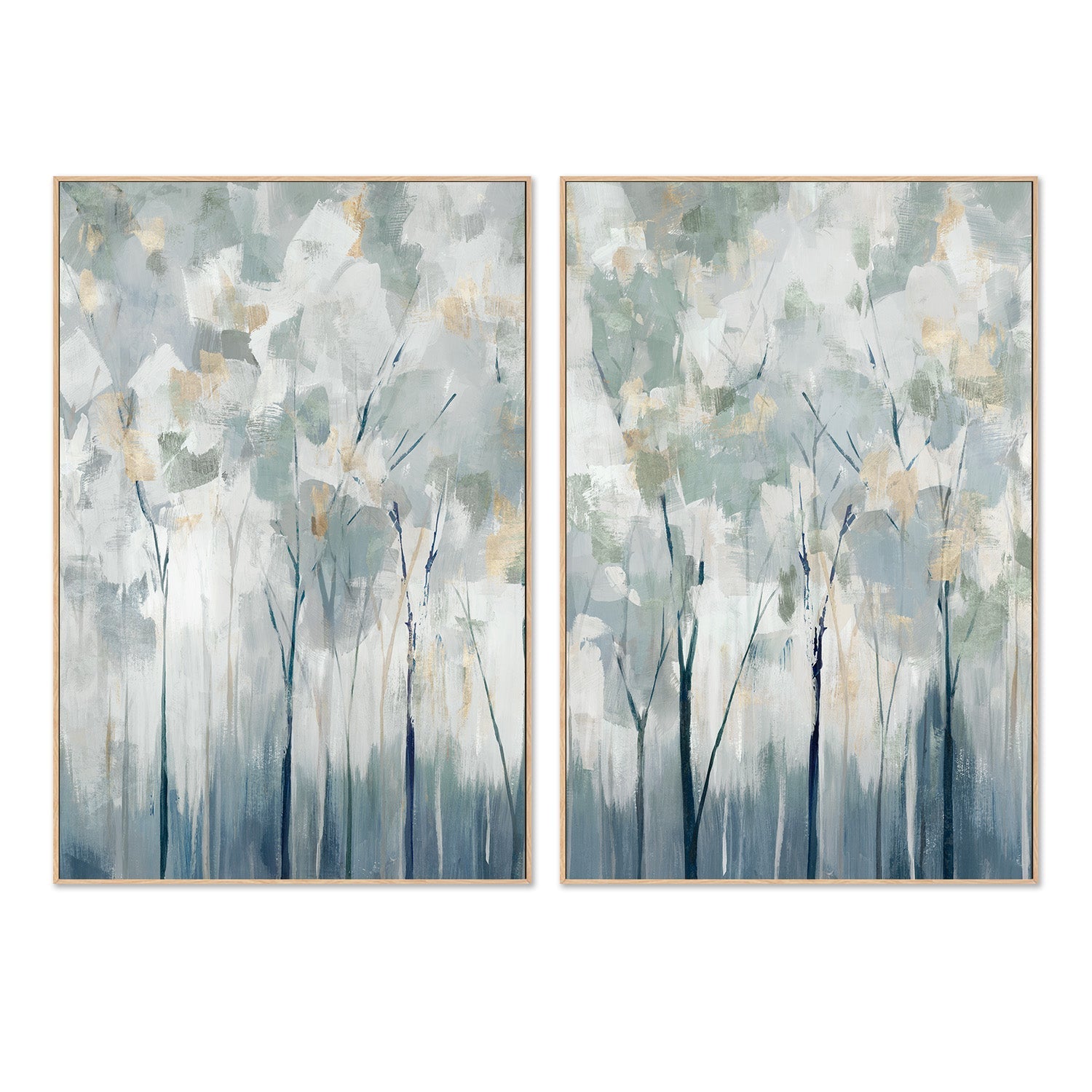 wall-art-print-canvas-poster-framed-Blue Forest Adventure, Style A & B, Set Of 2 , By Ian C-4