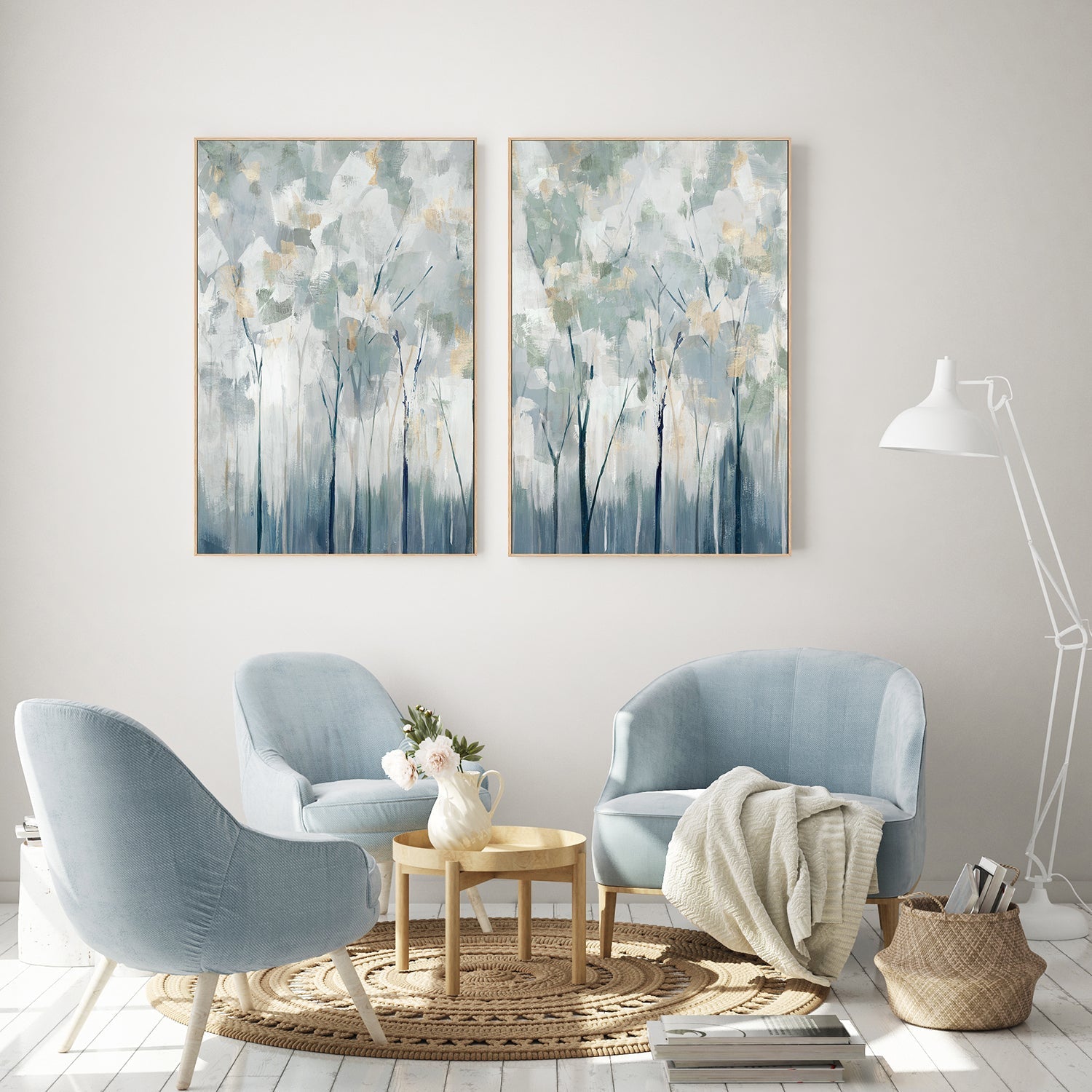 wall-art-print-canvas-poster-framed-Blue Forest Adventure, Style A & B, Set Of 2 , By Ian C-7