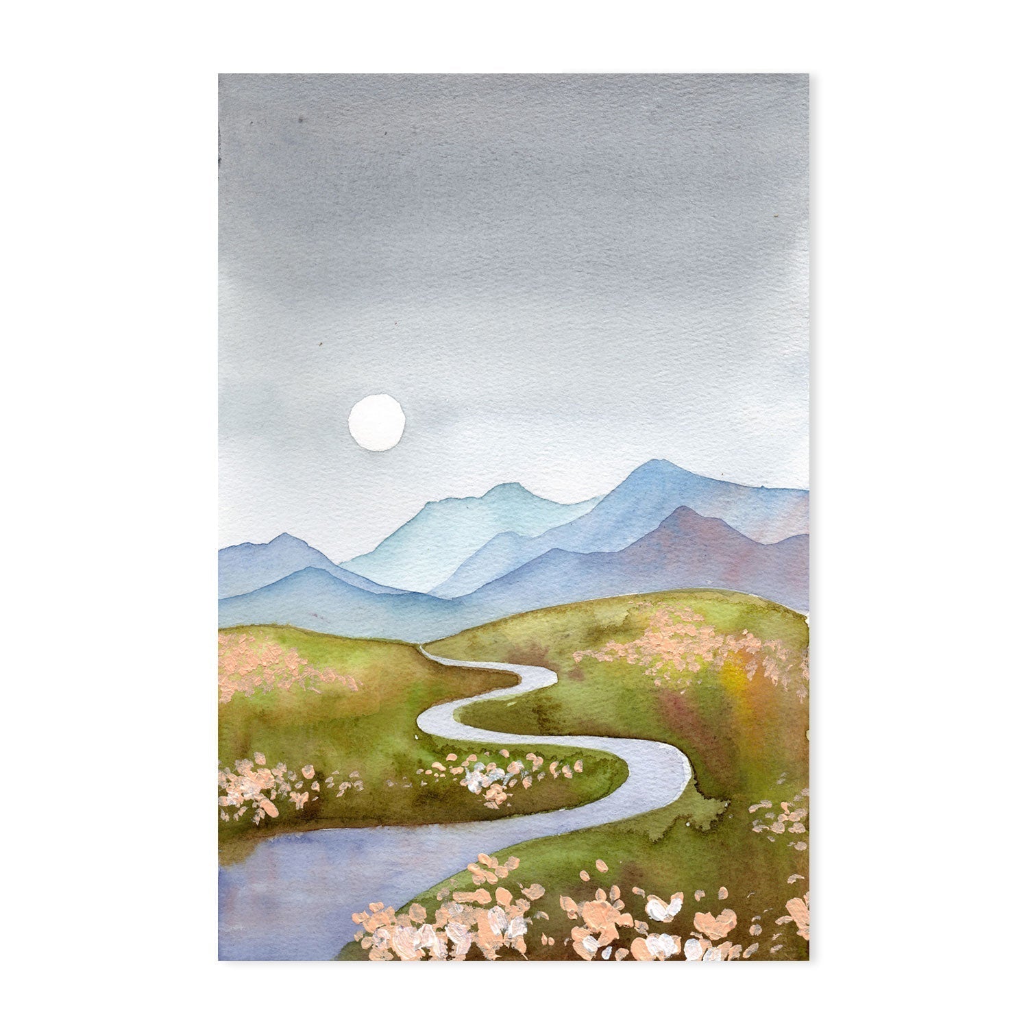 wall-art-print-canvas-poster-framed-Blue Grey Hills-GIOIA-WALL-ART
