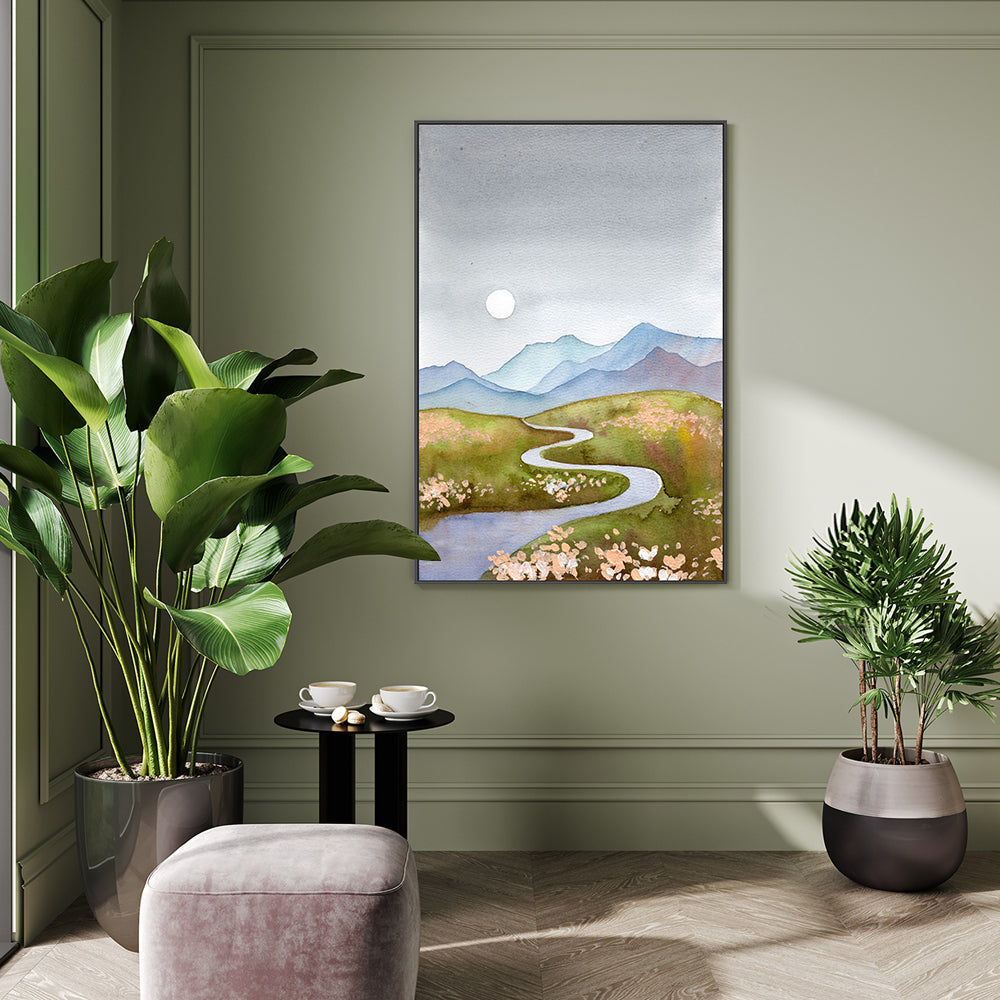 wall-art-print-canvas-poster-framed-Blue Grey Hills-GIOIA-WALL-ART