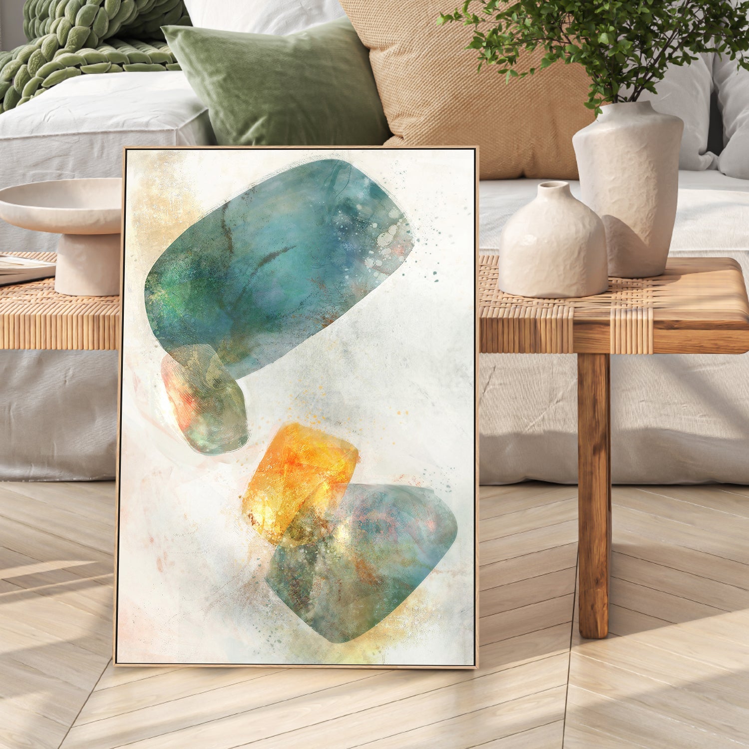 wall-art-print-canvas-poster-framed-Blue Ink Rose, Style B , By Ken Roko-2
