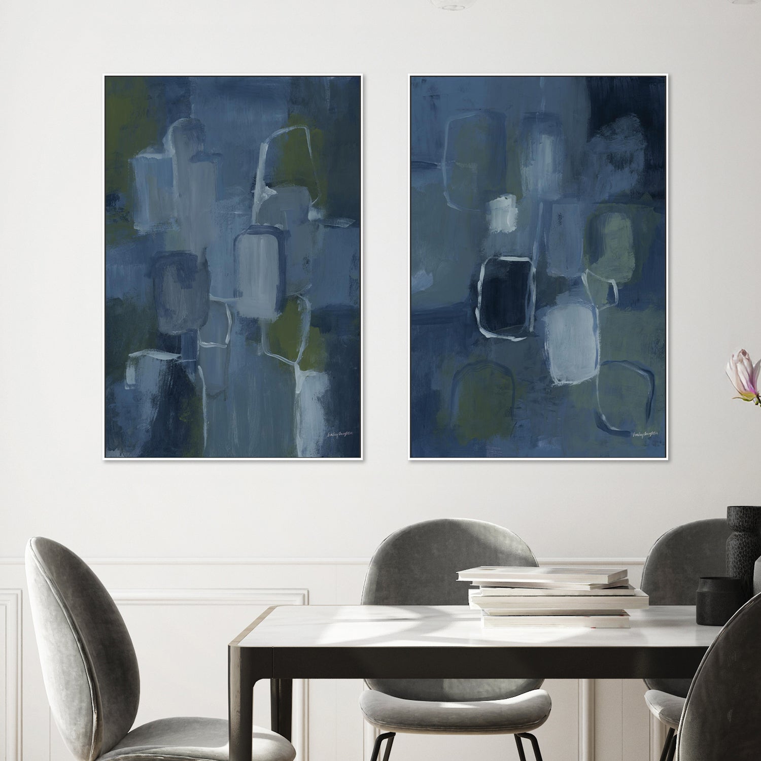 wall-art-print-canvas-poster-framed-Blue Jean Baby, Style A & B, Set Of 2-2