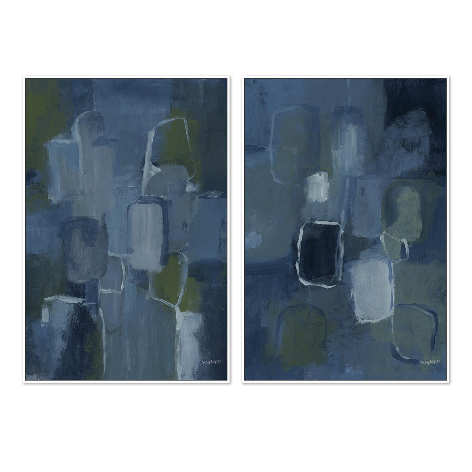 wall-art-print-canvas-poster-framed-Blue Jean Baby, Style A & B, Set Of 2-5