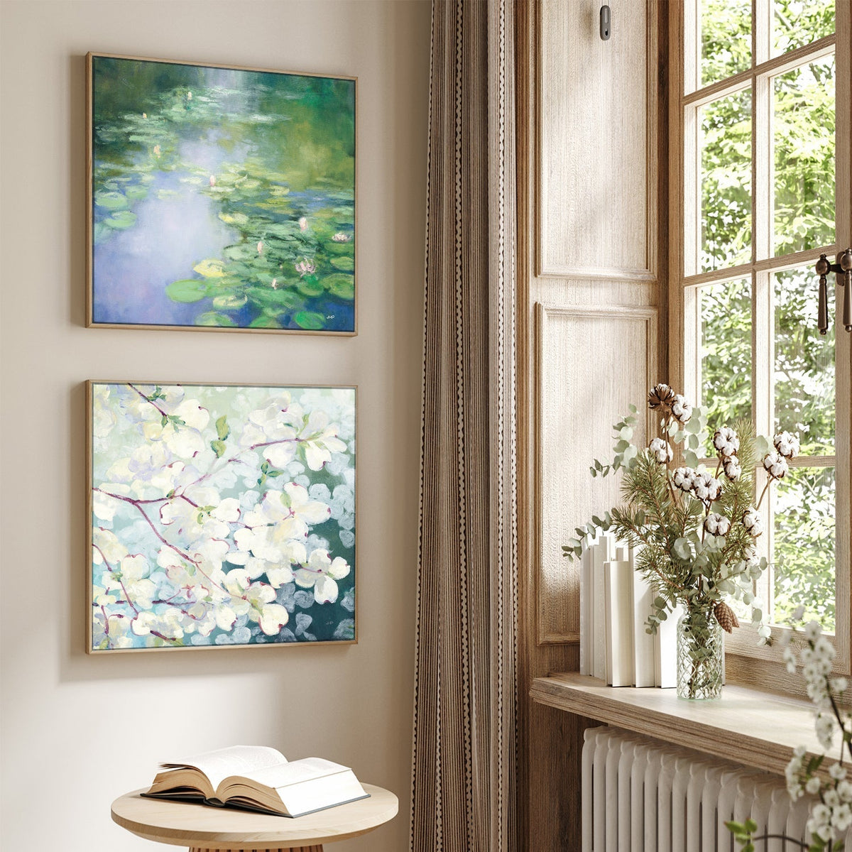 wall-art-print-canvas-poster-framed-Blue Lily & Magnolia Delight, Set of 2-by-Julia Purinton-Gioia Wall Art