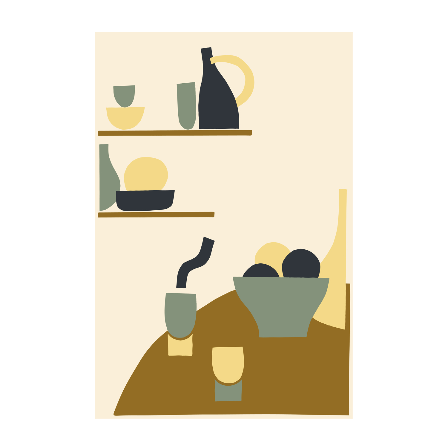 wall-art-print-canvas-poster-framed-Blue Minimal Kitchen, By Margaux Fugier-GIOIA-WALL-ART