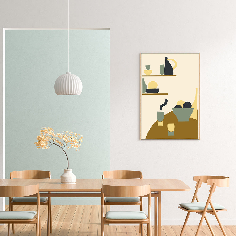 wall-art-print-canvas-poster-framed-Blue Minimal Kitchen, By Margaux Fugier-GIOIA-WALL-ART