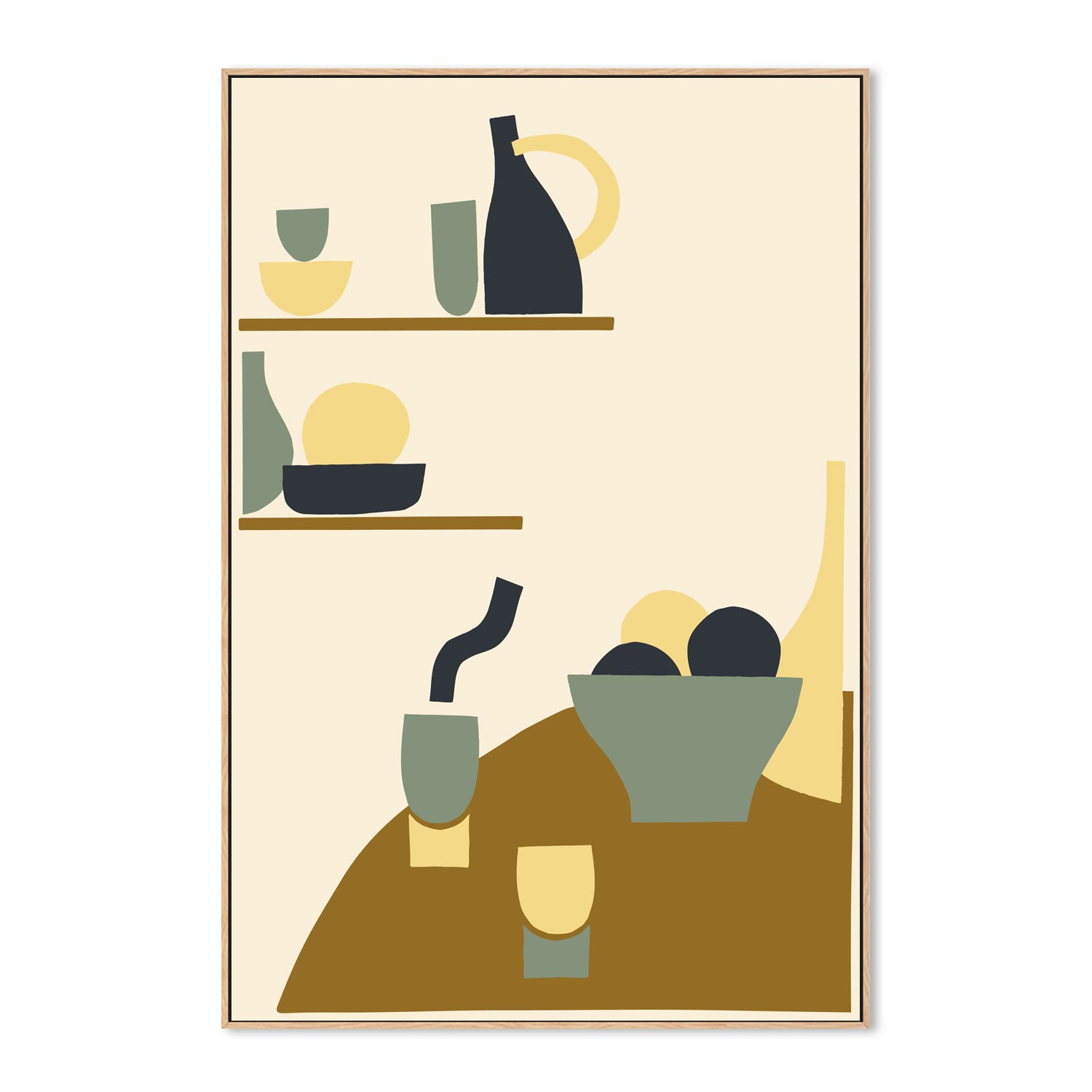 wall-art-print-canvas-poster-framed-Blue Minimal Kitchen, By Margaux Fugier-GIOIA-WALL-ART