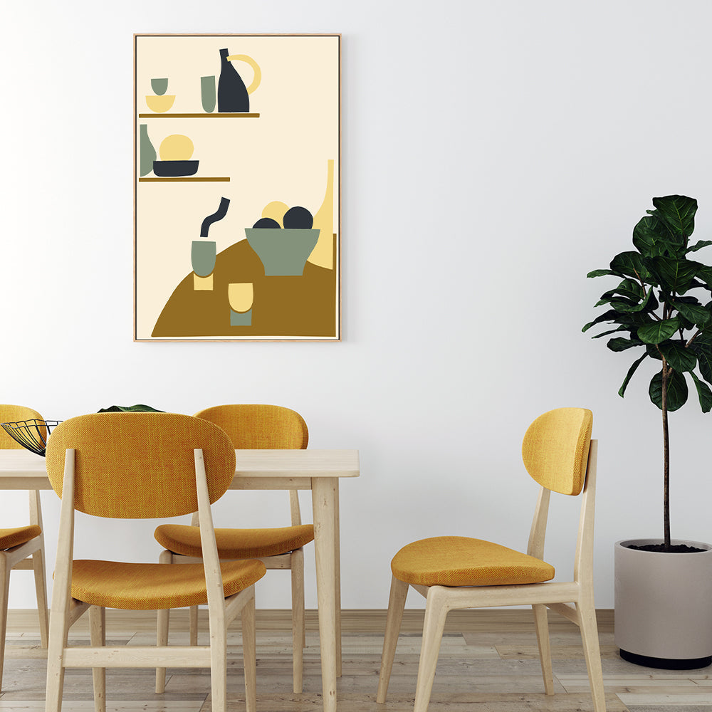 wall-art-print-canvas-poster-framed-Blue Minimal Kitchen, By Margaux Fugier-GIOIA-WALL-ART