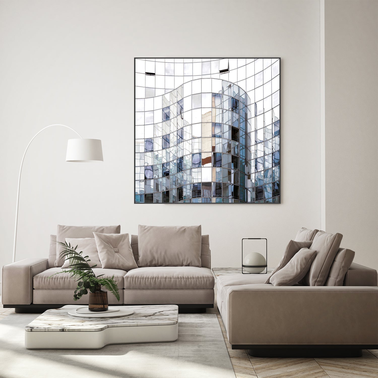 Blue Mirrored Architecture