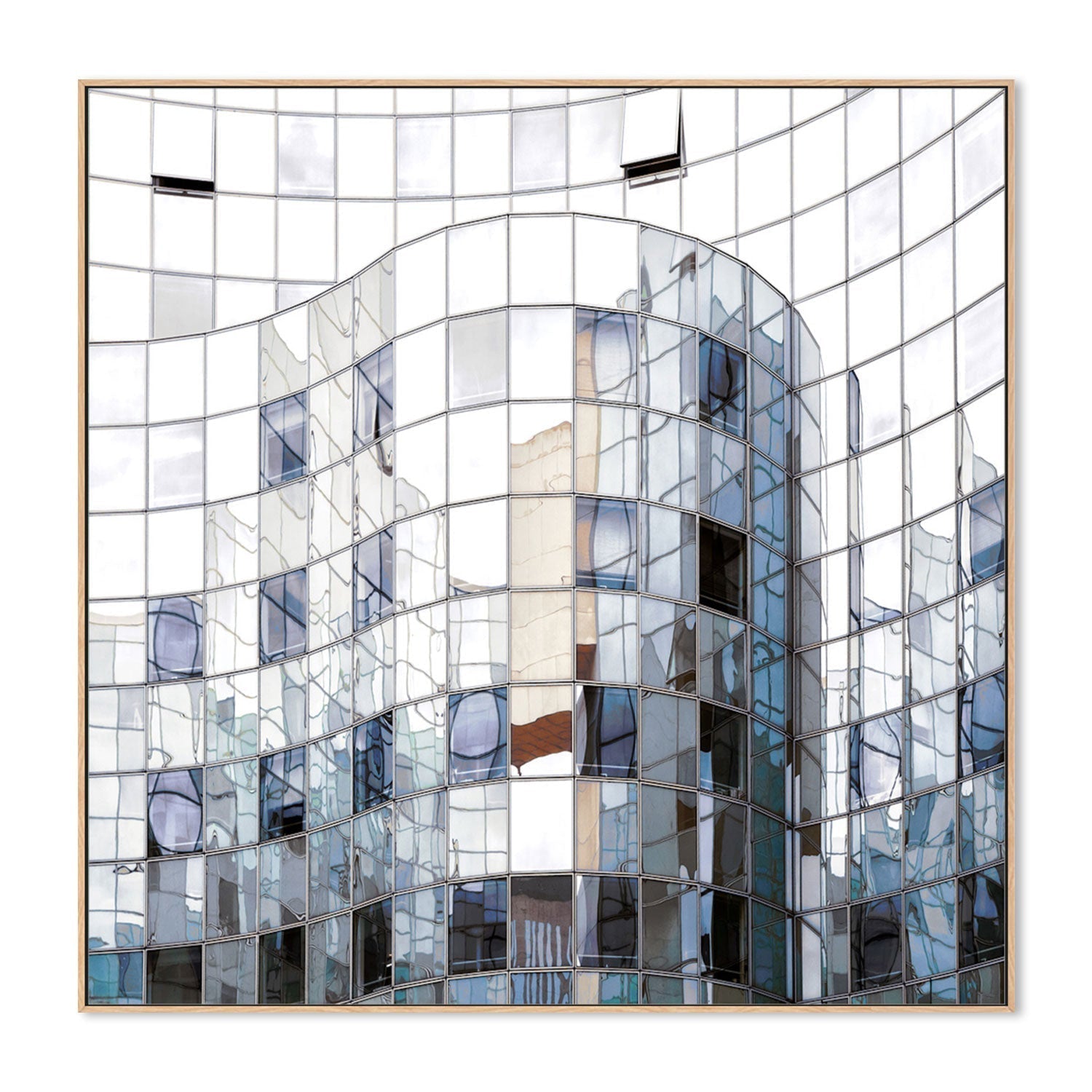 wall-art-print-canvas-poster-framed-Blue Mirrored Architecture , By Gilbert Claes-GIOIA-WALL-ART