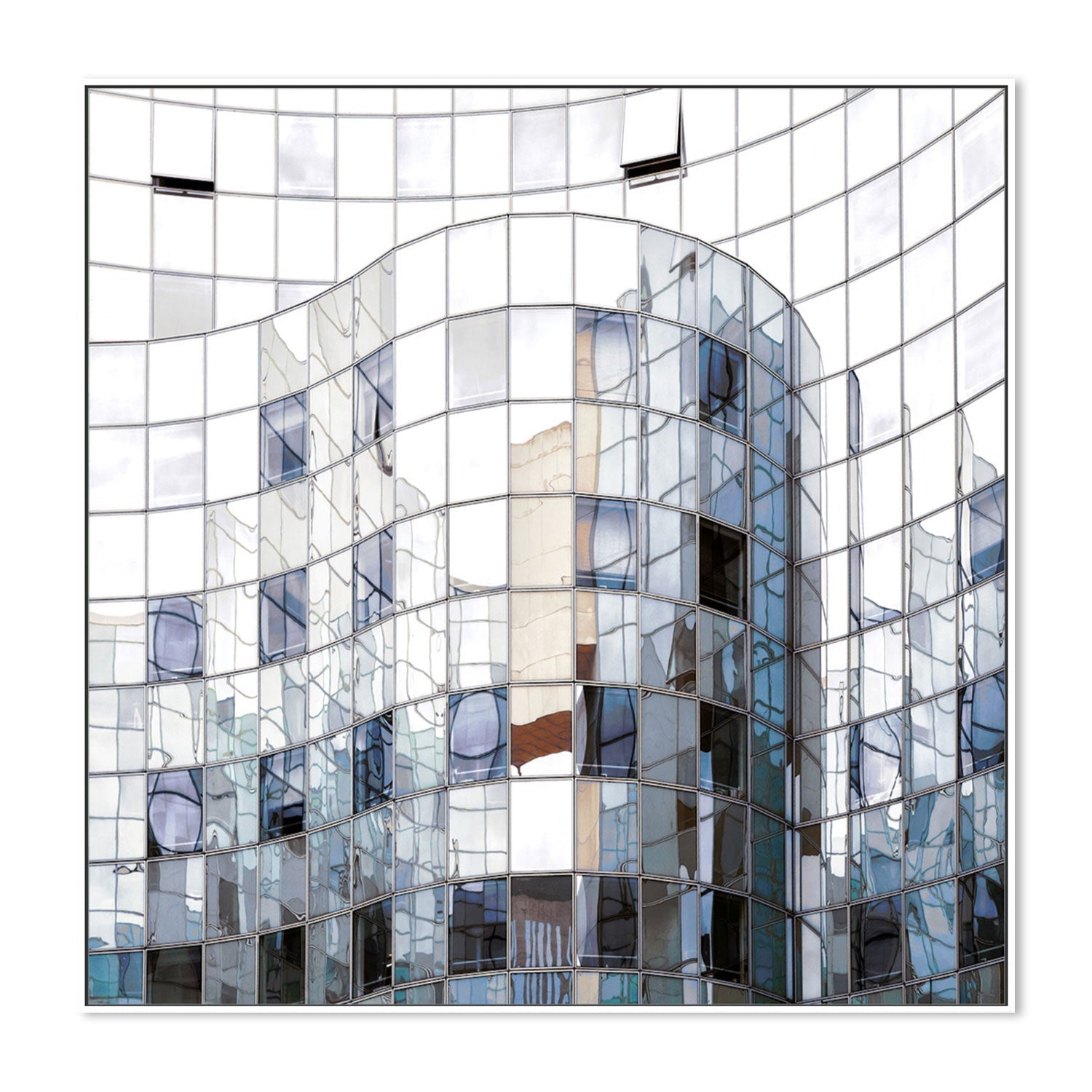 wall-art-print-canvas-poster-framed-Blue Mirrored Architecture , By Gilbert Claes-GIOIA-WALL-ART