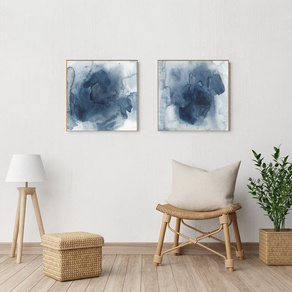 wall-art-print-canvas-poster-framed-Blue Nebula, Style A & B, Set Of 2-by-Emily Wood-Gioia Wall Art