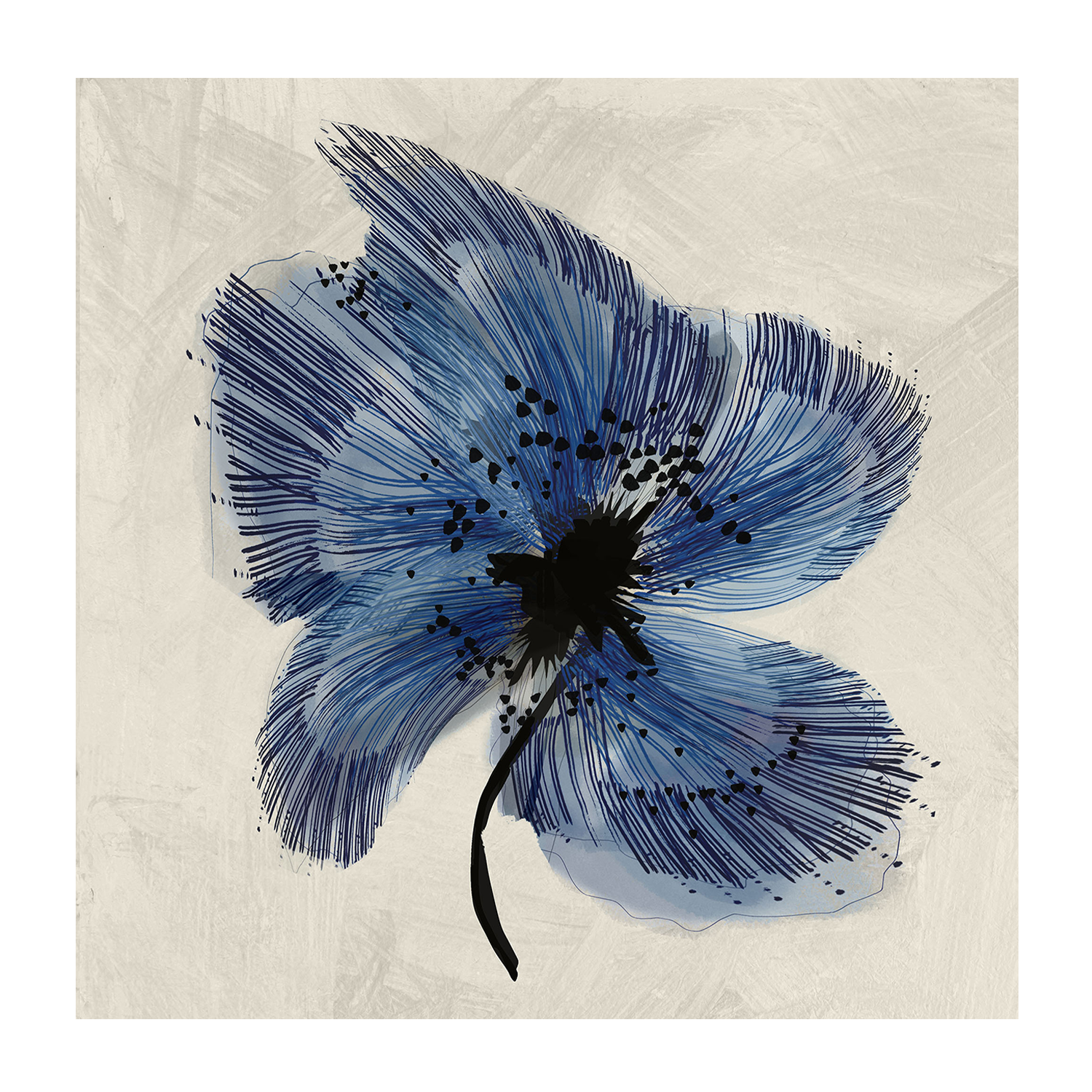 wall-art-print-canvas-poster-framed-Blue Petals, Style A , By Cartissi-1