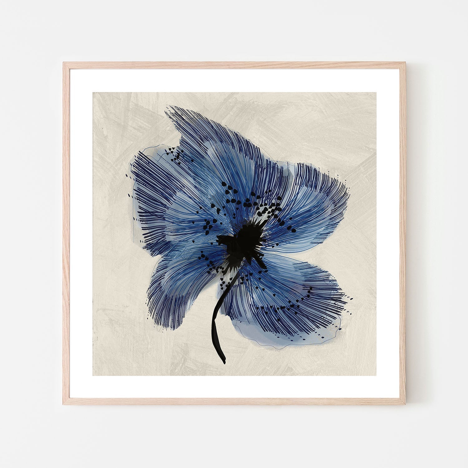 wall-art-print-canvas-poster-framed-Blue Petals, Style A , By Cartissi-6