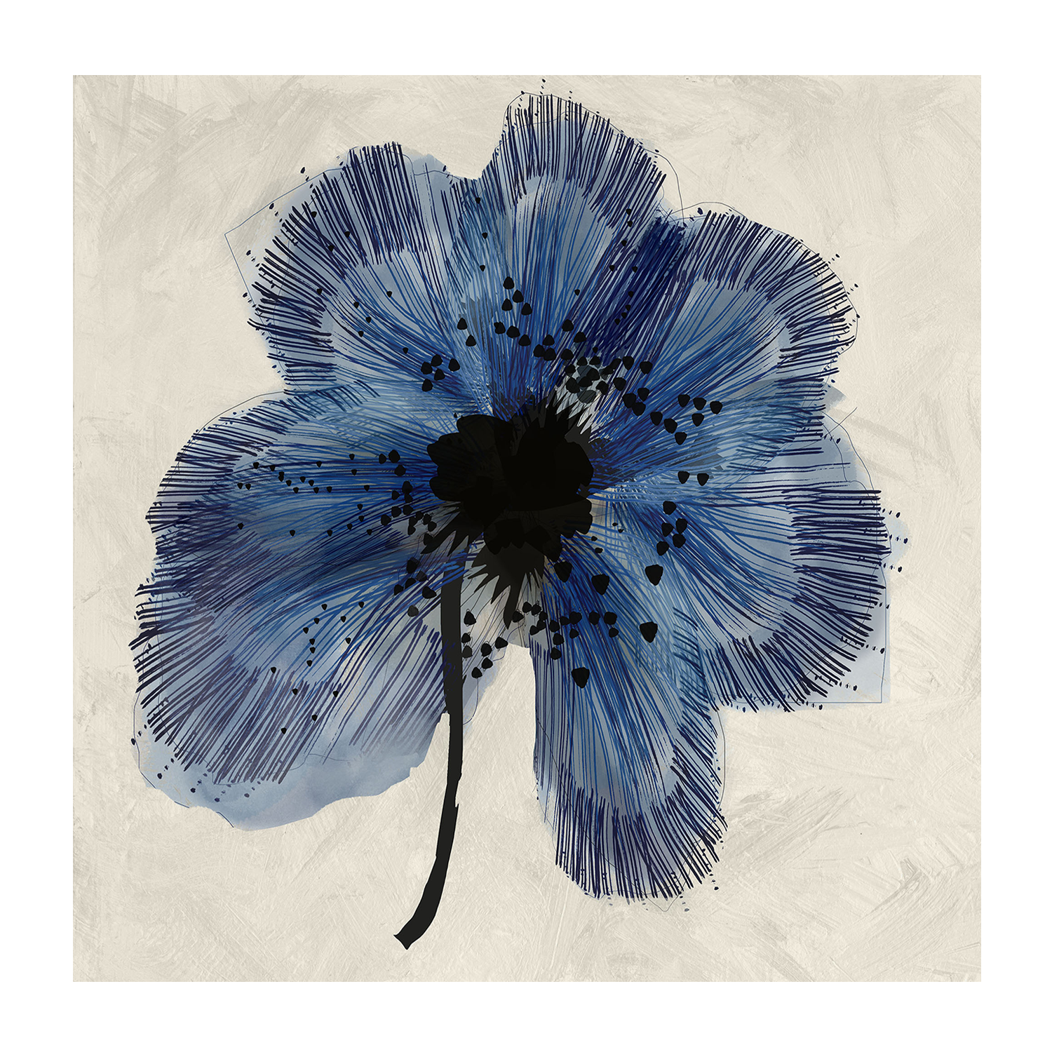 wall-art-print-canvas-poster-framed-Blue Petals, Style B , By Cartissi-1