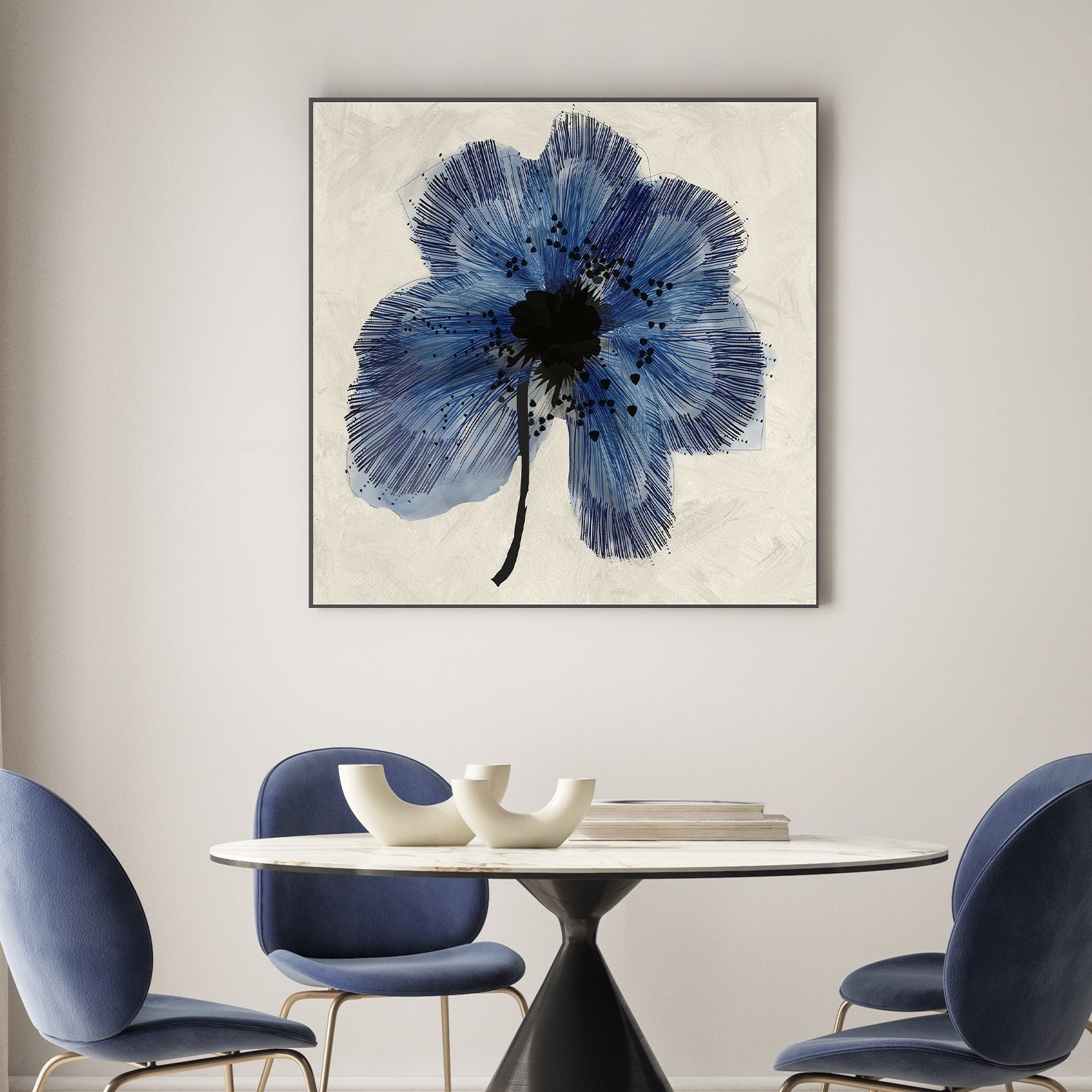 wall-art-print-canvas-poster-framed-Blue Petals, Style B , By Cartissi-2