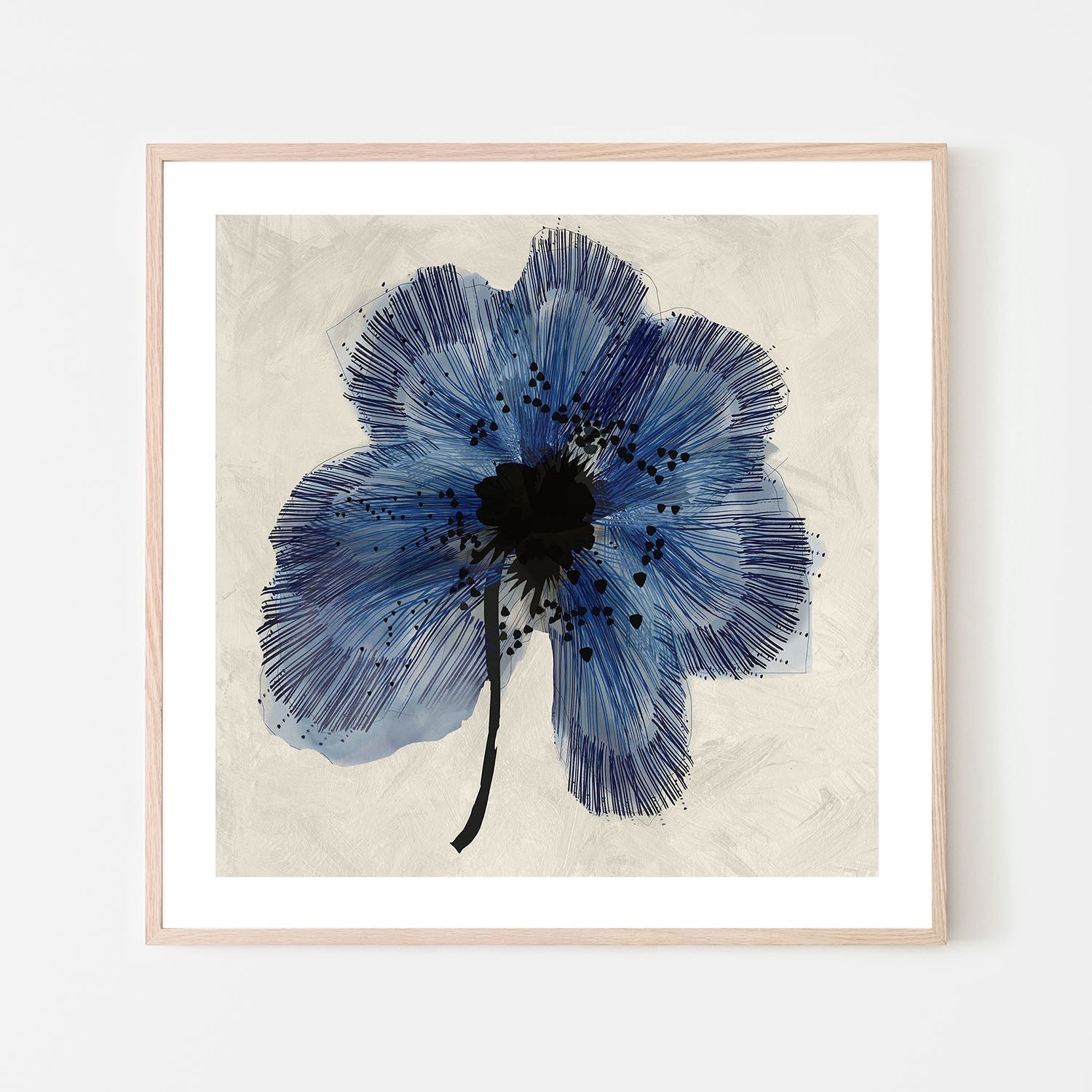 wall-art-print-canvas-poster-framed-Blue Petals, Style B , By Cartissi-6