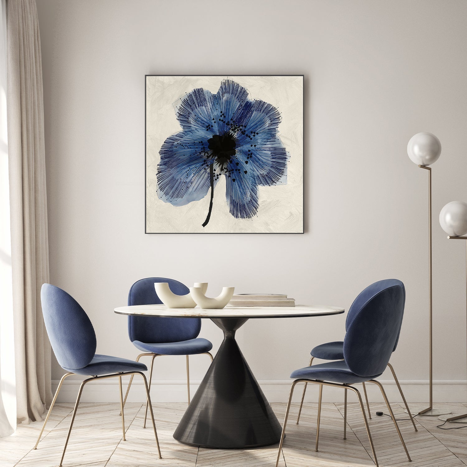 wall-art-print-canvas-poster-framed-Blue Petals, Style B , By Cartissi-7