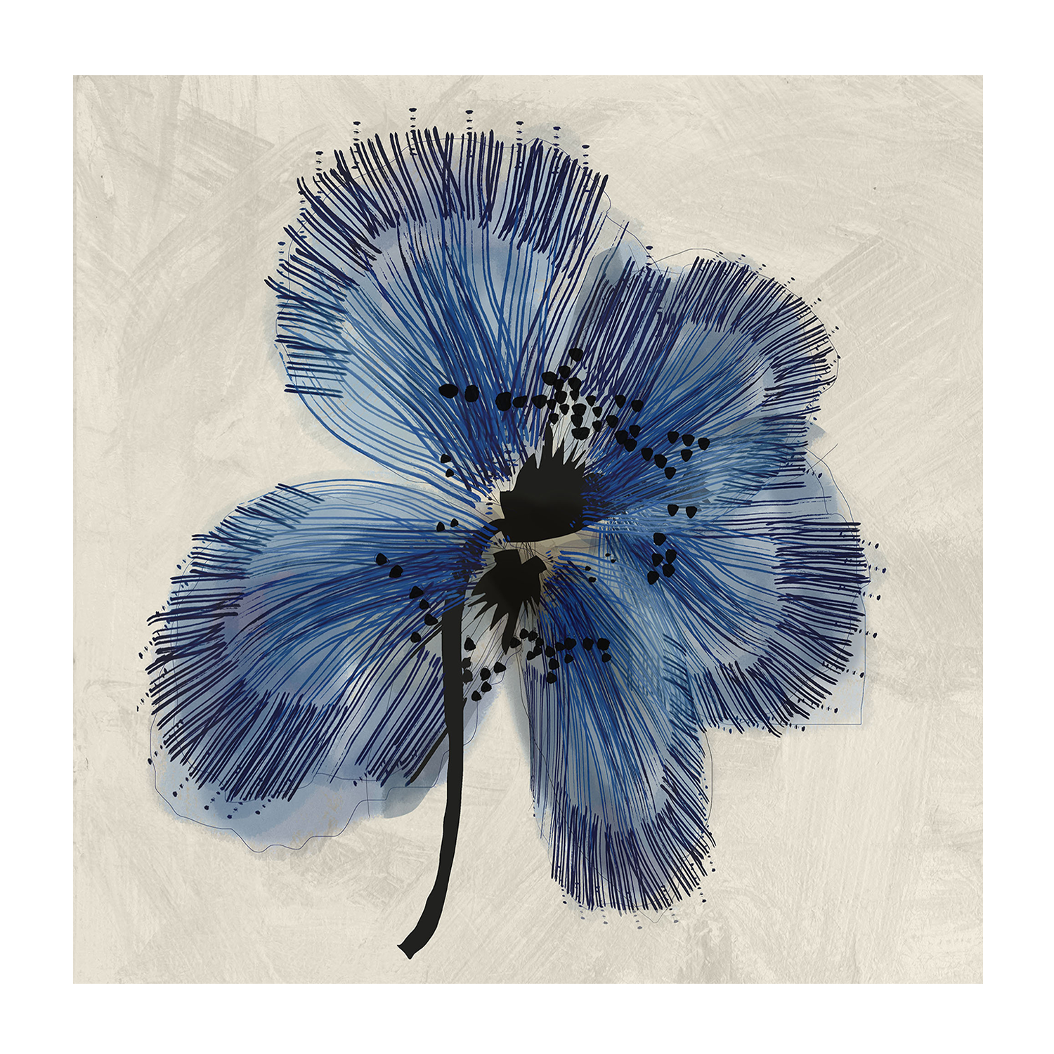 wall-art-print-canvas-poster-framed-Blue Petals, Style C , By Cartissi-1