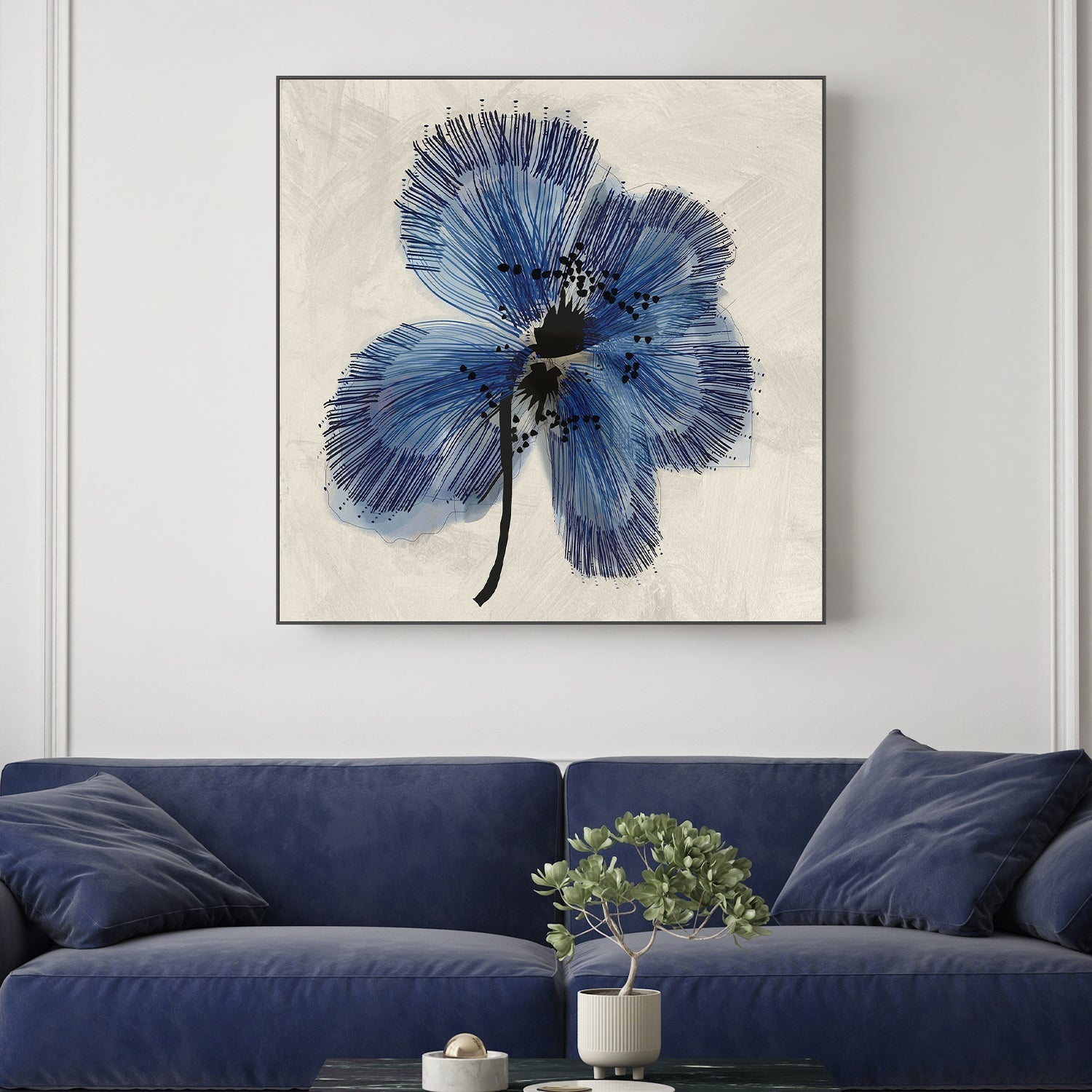 wall-art-print-canvas-poster-framed-Blue Petals, Style C , By Cartissi-2
