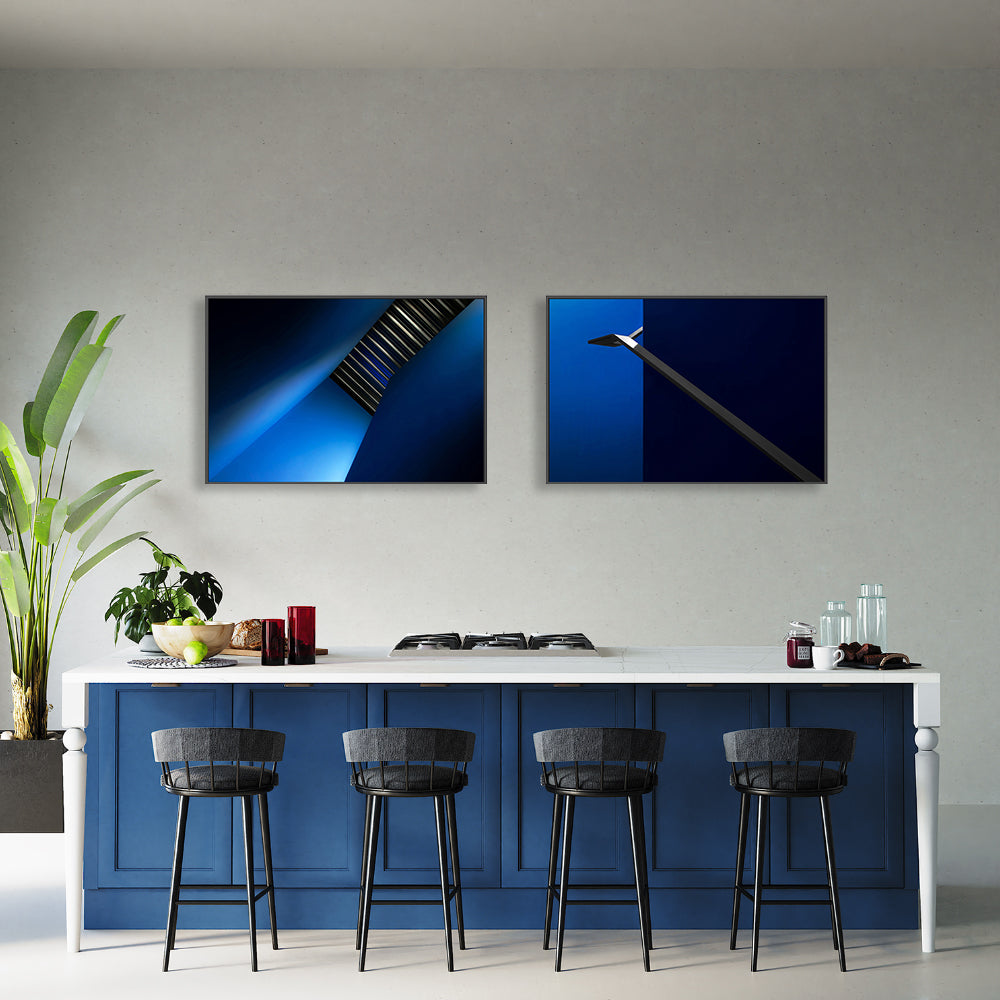 wall-art-print-canvas-poster-framed-Blue Stairway, Style A & B, Set Of 2 , By Gilbert Claes-GIOIA-WALL-ART