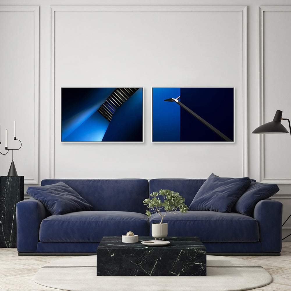 wall-art-print-canvas-poster-framed-Blue Stairway, Style A & B, Set Of 2 , By Gilbert Claes-GIOIA-WALL-ART