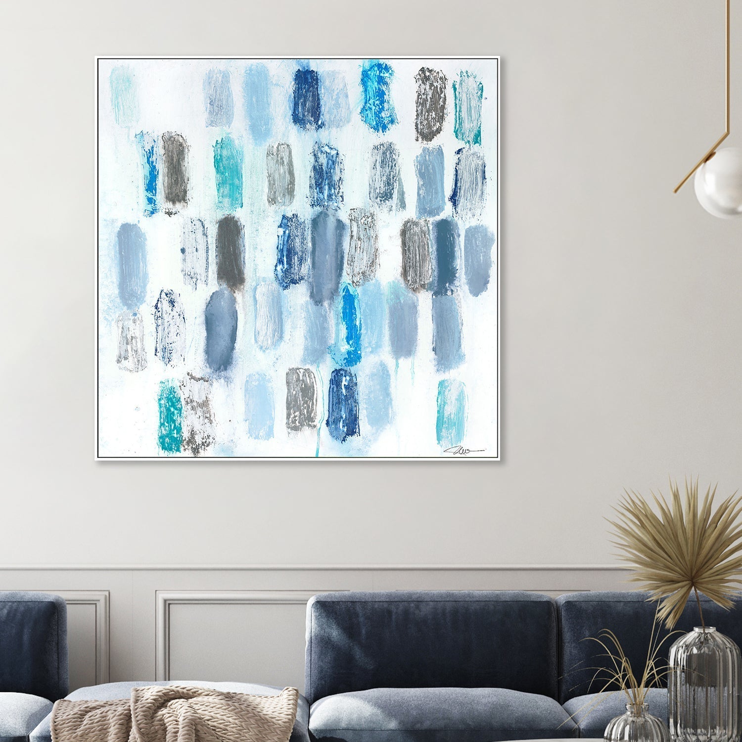 wall-art-print-canvas-poster-framed-Blue Strokes , By Filippoloco-2