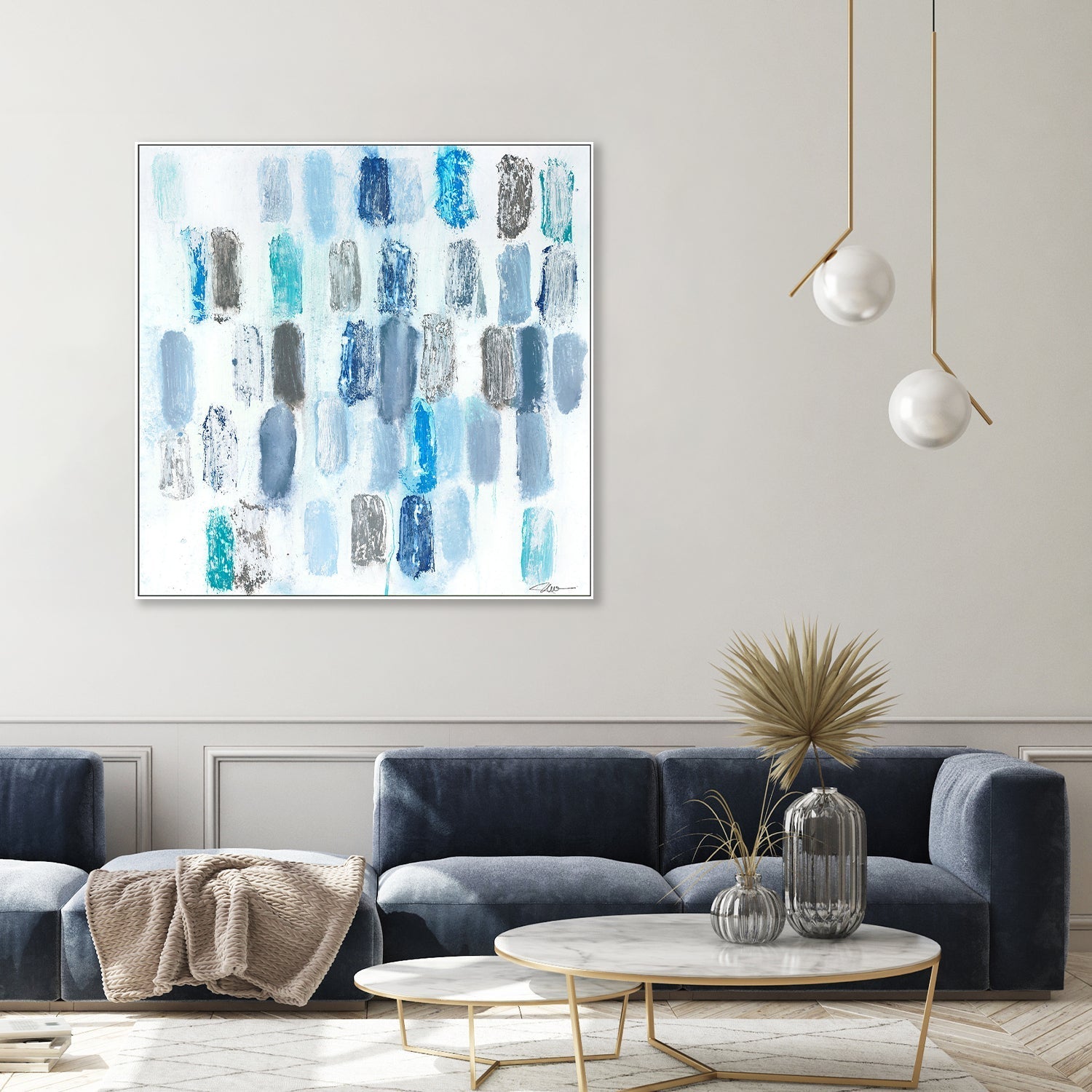 wall-art-print-canvas-poster-framed-Blue Strokes , By Filippoloco-7