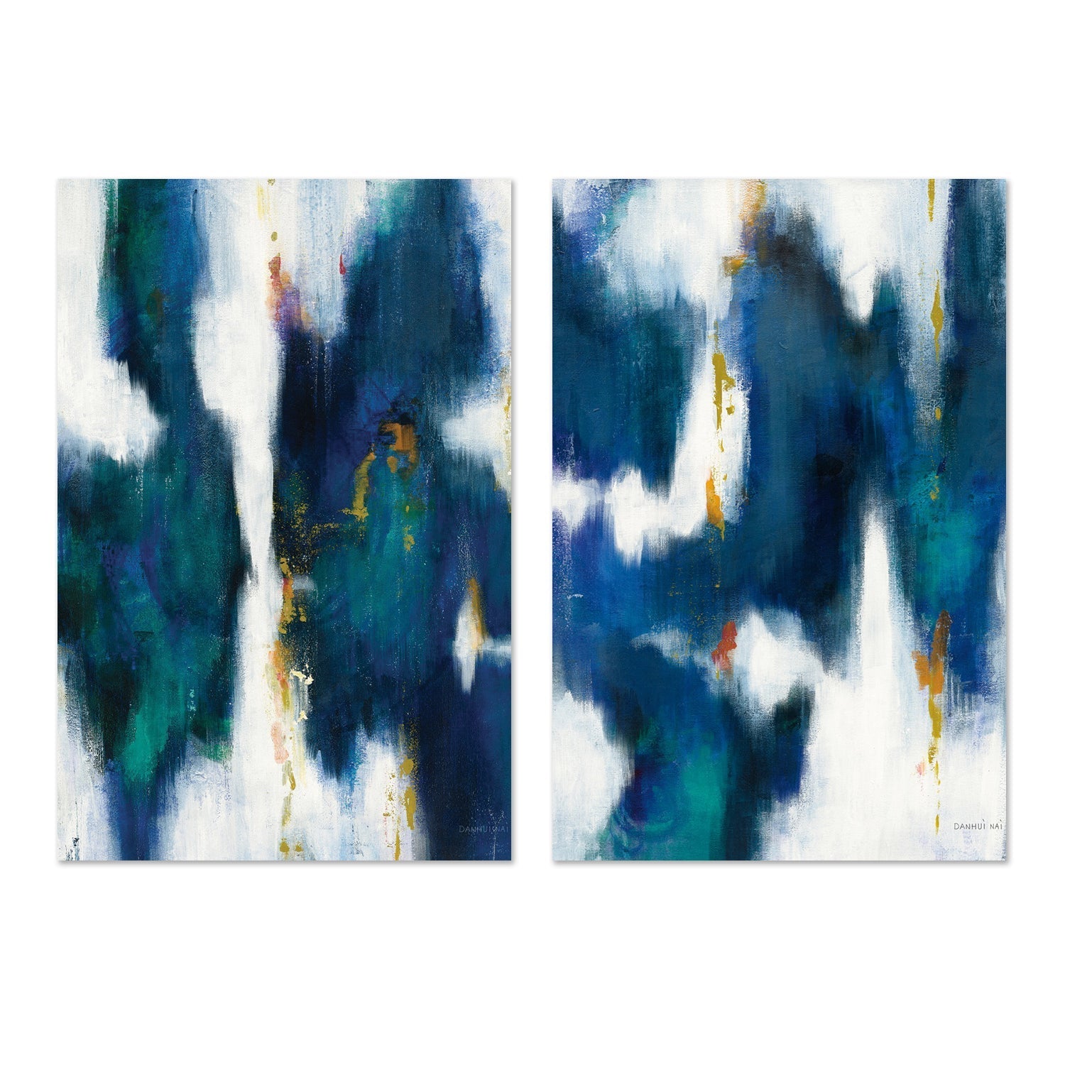 wall-art-print-canvas-poster-framed-Blue Texture, Set of 2-by-Danhui Nai-Gioia Wall Art