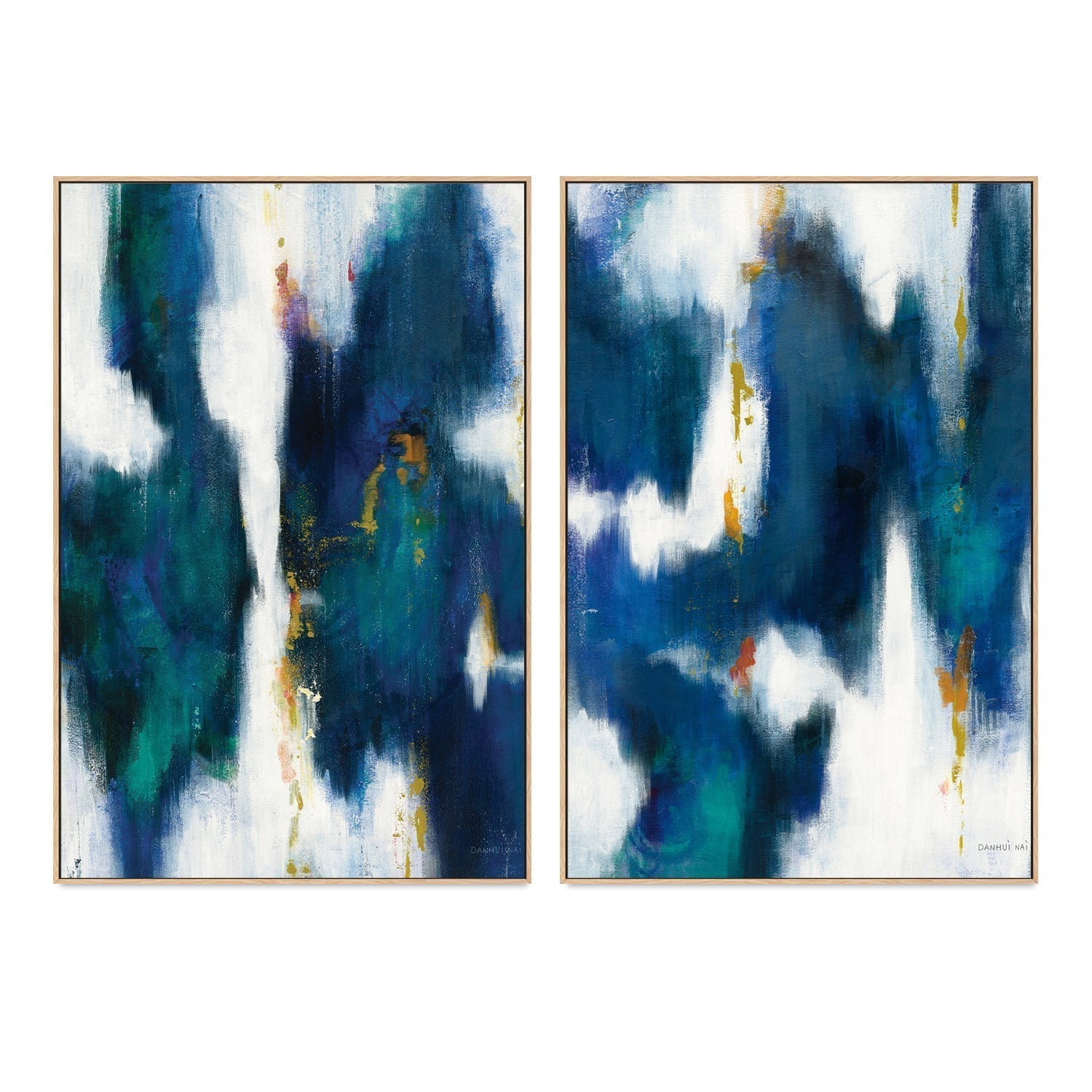 wall-art-print-canvas-poster-framed-Blue Texture, Set of 2-by-Danhui Nai-Gioia Wall Art
