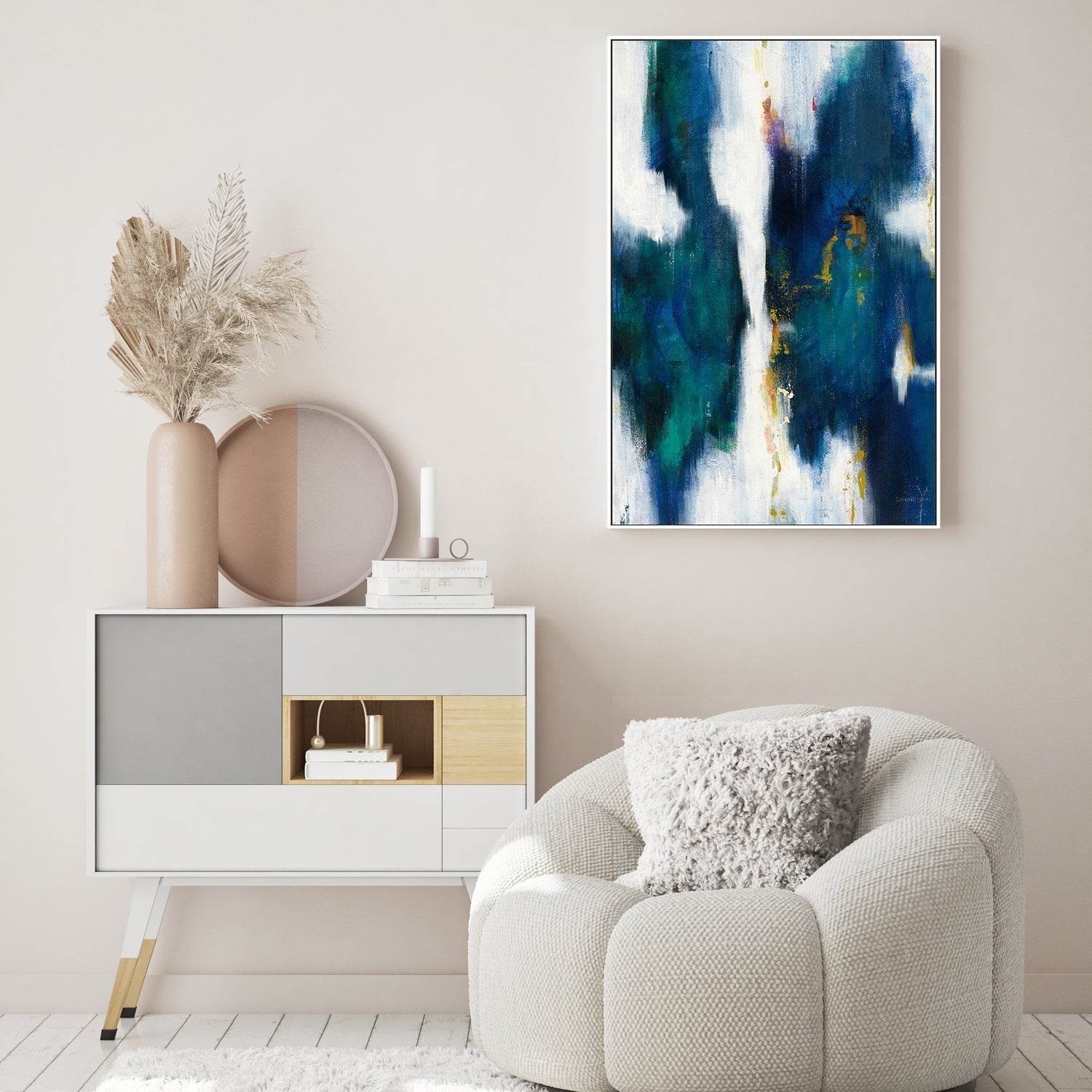 wall-art-print-canvas-poster-framed-Blue Texture, Style A-by-Danhui Nai-Gioia Wall Art