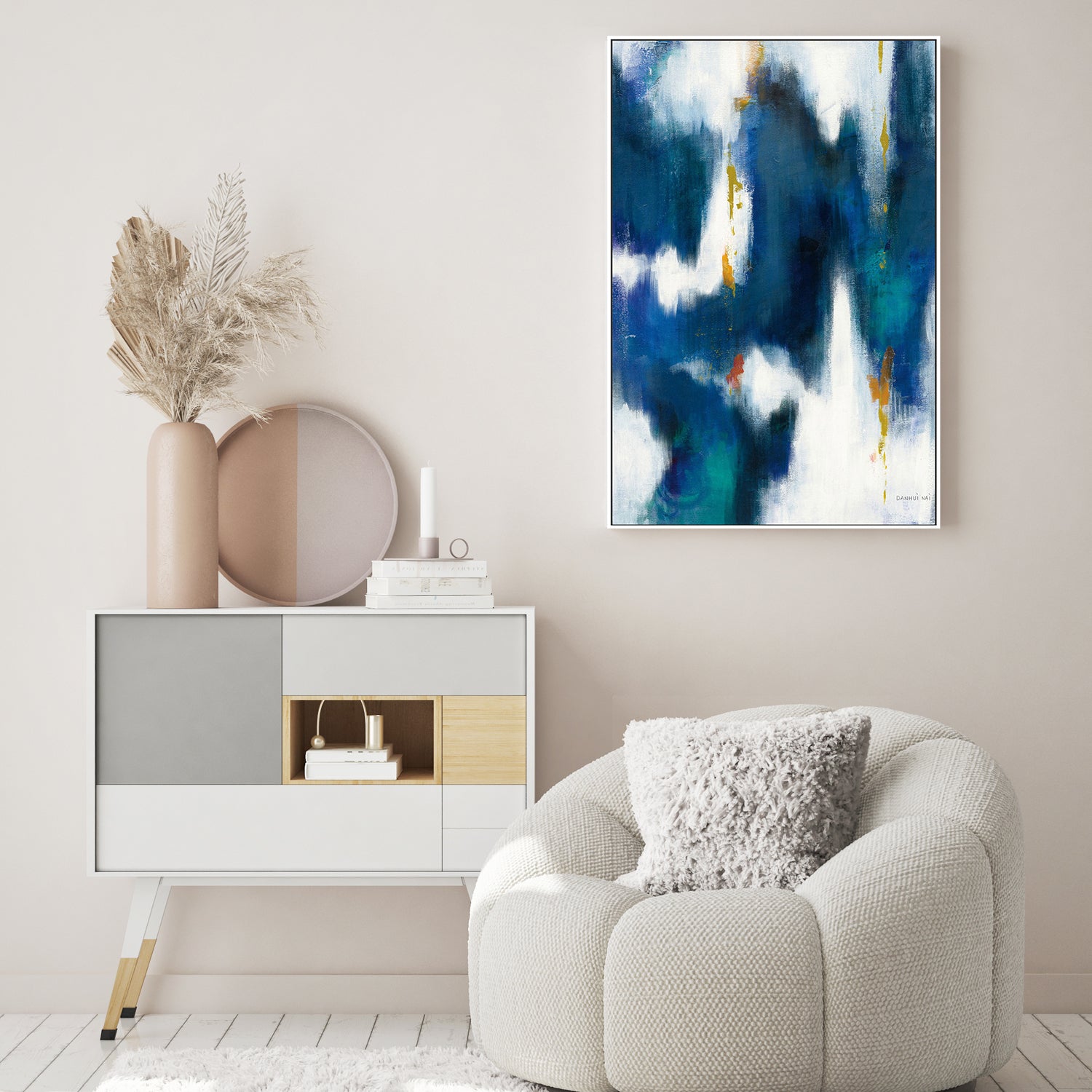 wall-art-print-canvas-poster-framed-Blue Texture, Style B-by-Danhui Nai-Gioia Wall Art