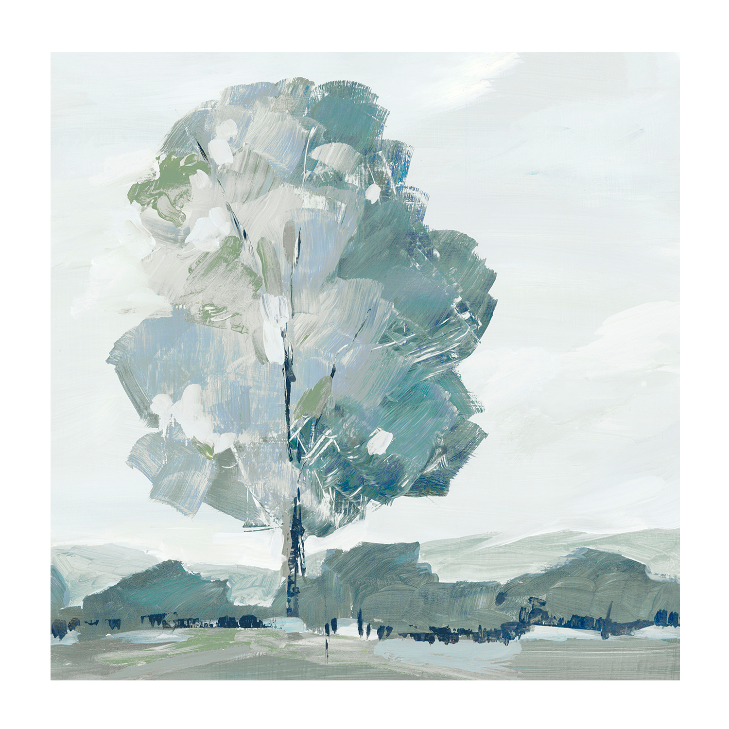 wall-art-print-canvas-poster-framed-Blue Tree Forest, Style A , By Leda Robertson-1