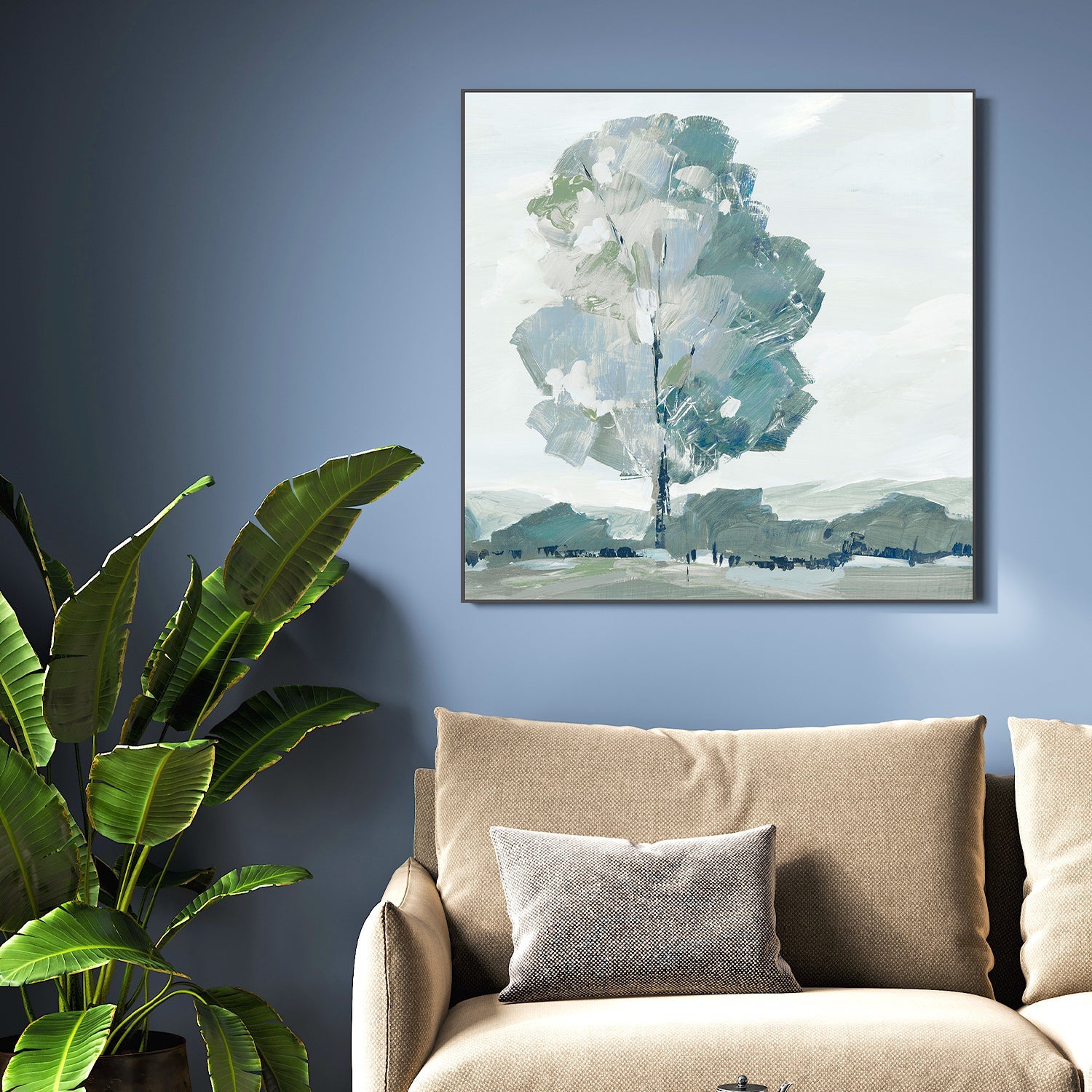 wall-art-print-canvas-poster-framed-Blue Tree Forest, Style A , By Leda Robertson-2