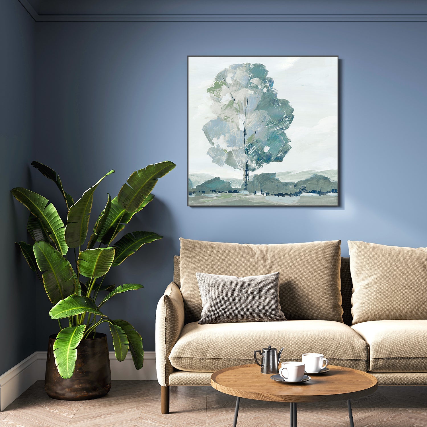 wall-art-print-canvas-poster-framed-Blue Tree Forest, Style A , By Leda Robertson-7