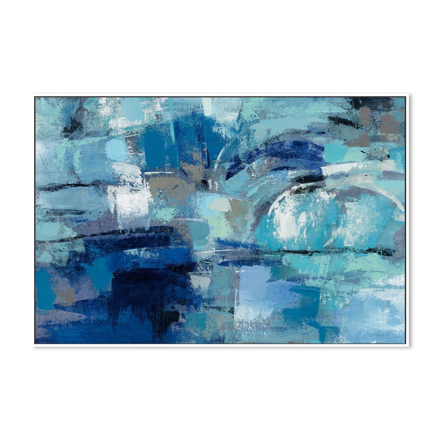 wall-art-print-canvas-poster-framed-Blue Ultramarine Waves-by-Silvia Vassileva-Gioia Wall Art
