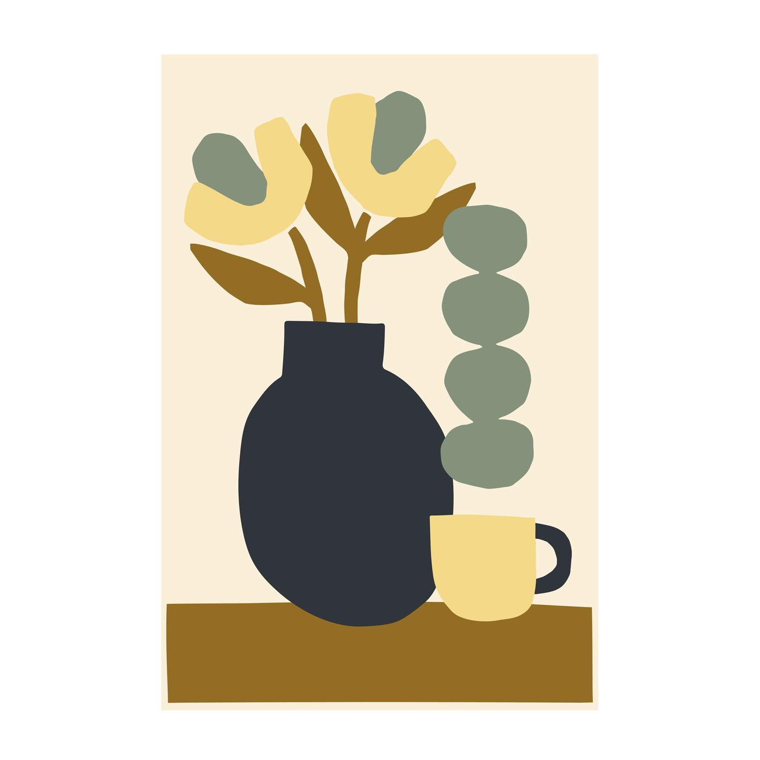 wall-art-print-canvas-poster-framed-Blue Vase, By Margaux Fugier-GIOIA-WALL-ART