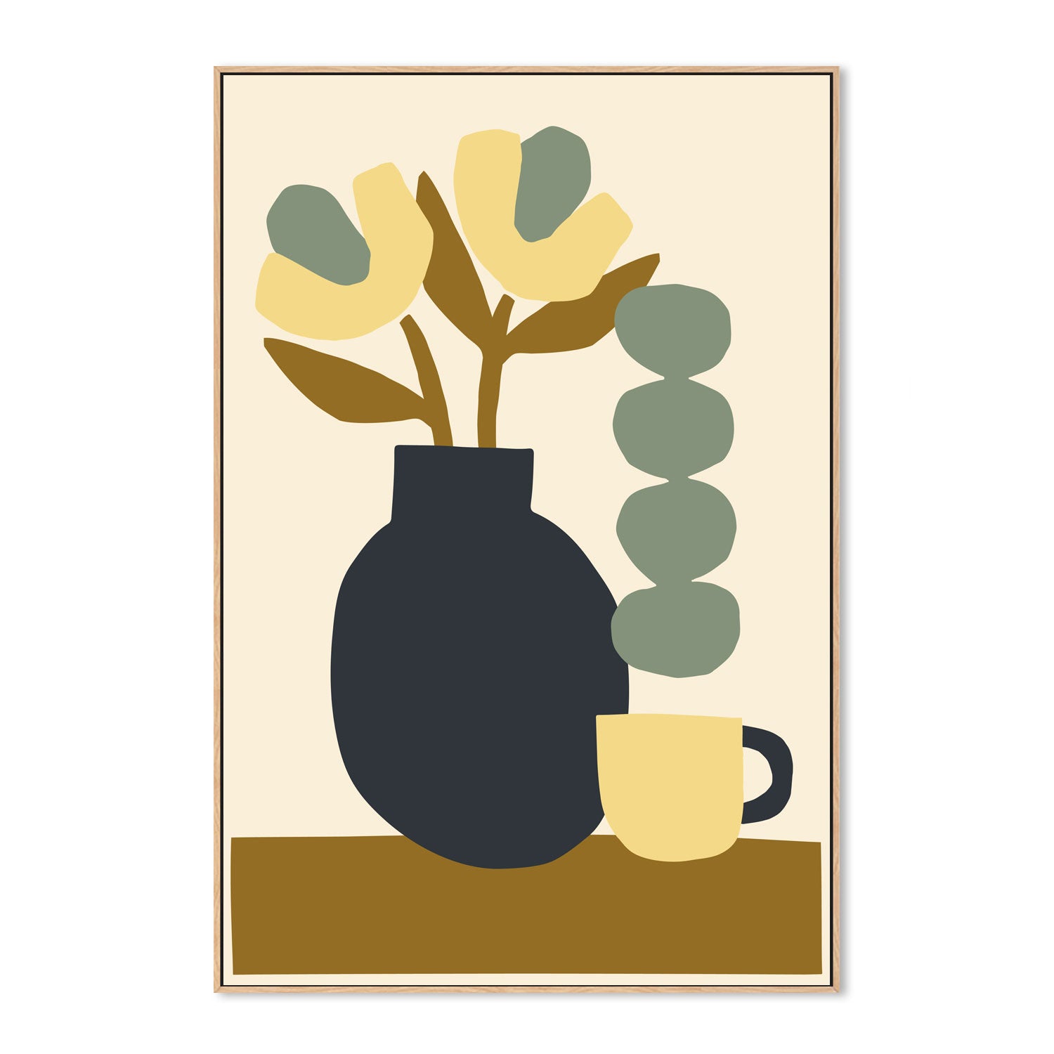 wall-art-print-canvas-poster-framed-Blue Vase, By Margaux Fugier-GIOIA-WALL-ART