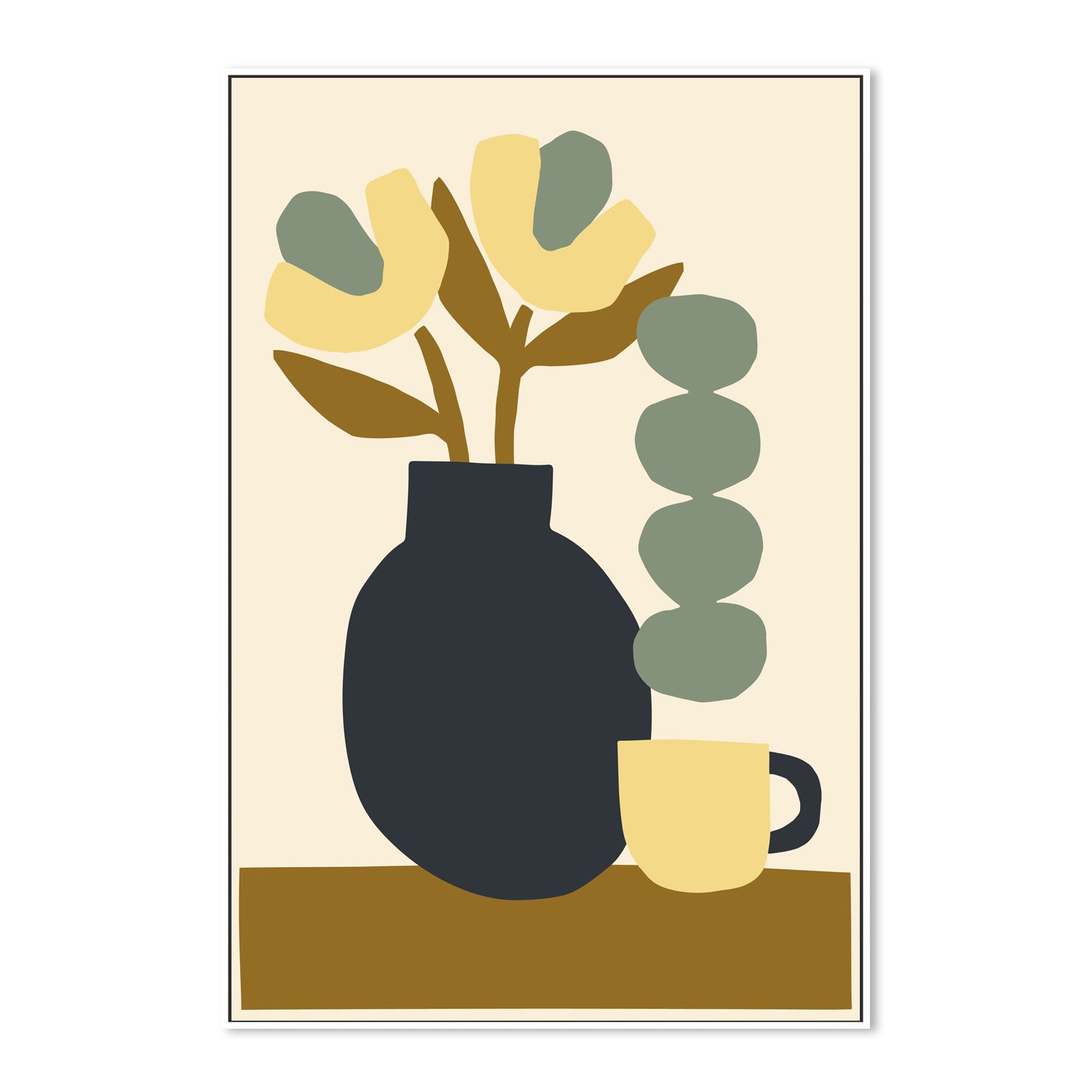 wall-art-print-canvas-poster-framed-Blue Vase, By Margaux Fugier-GIOIA-WALL-ART