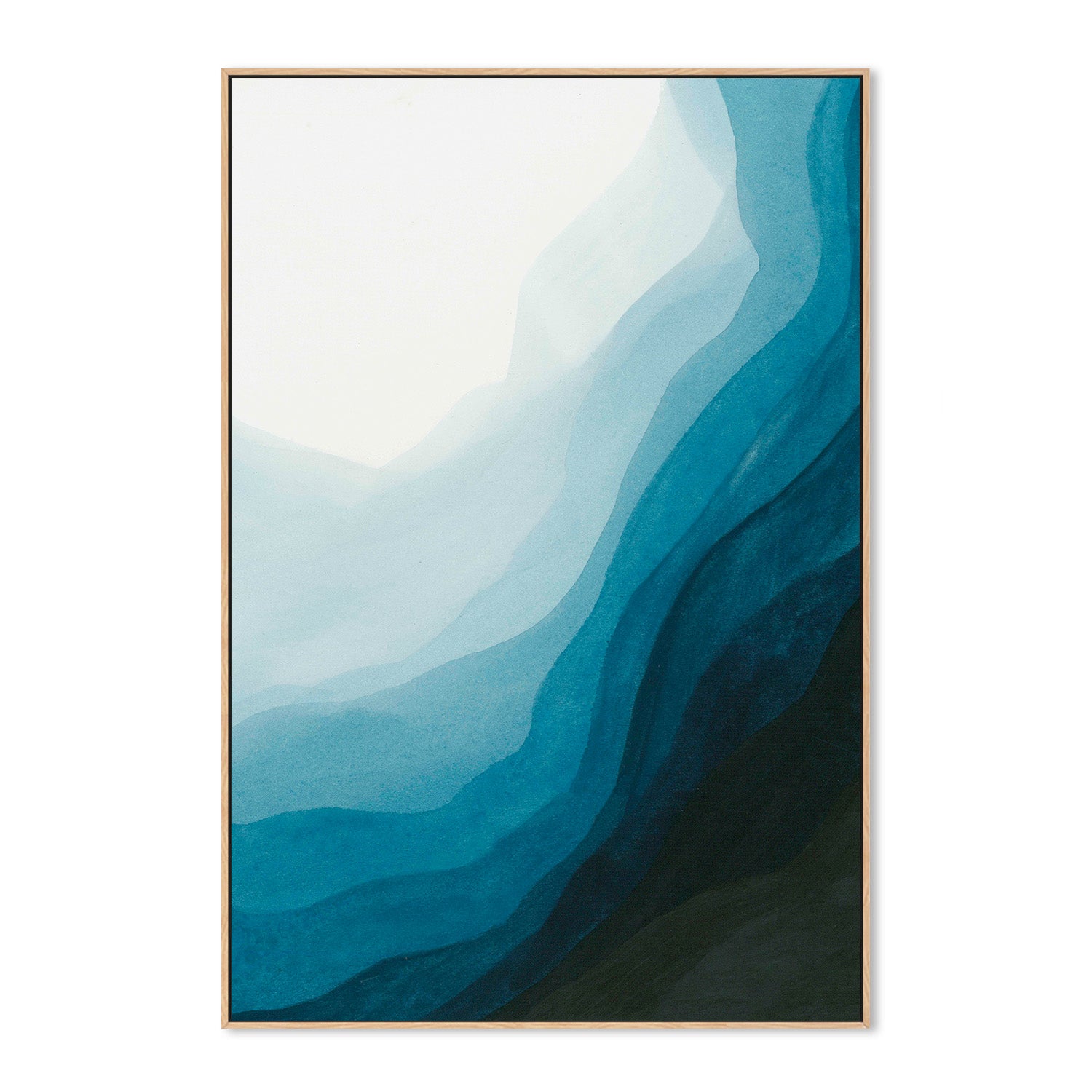 wall-art-print-canvas-poster-framed-Blue Waves of Serenity, Style A-4