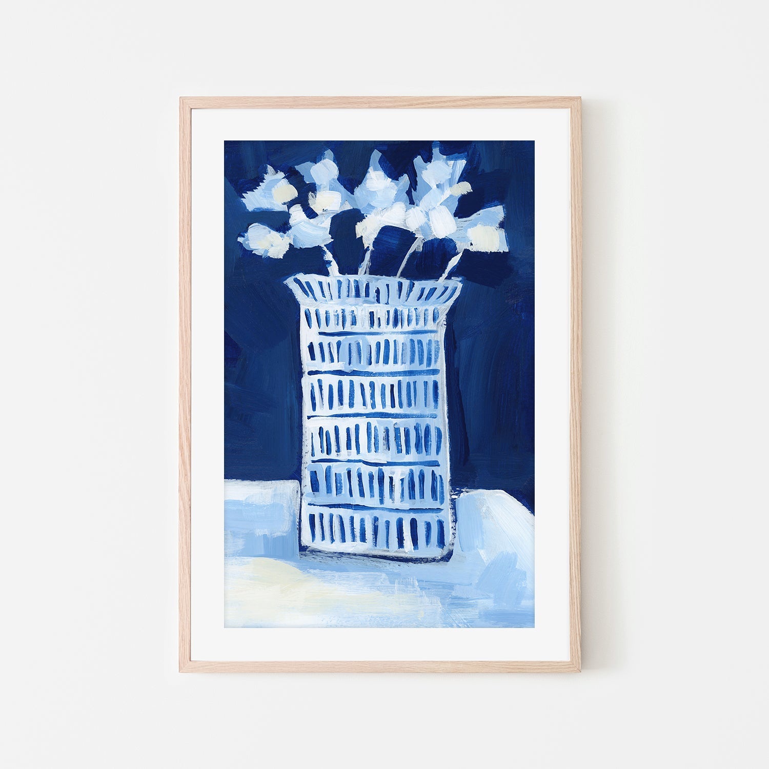 wall-art-print-canvas-poster-framed-Blue & White Florals , Style D, By Jetty Home , By Jetty Home-6