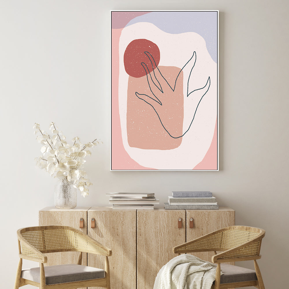 wall-art-print-canvas-poster-framed-Blush Abstract Plant, By Aylin Demir-GIOIA-WALL-ART