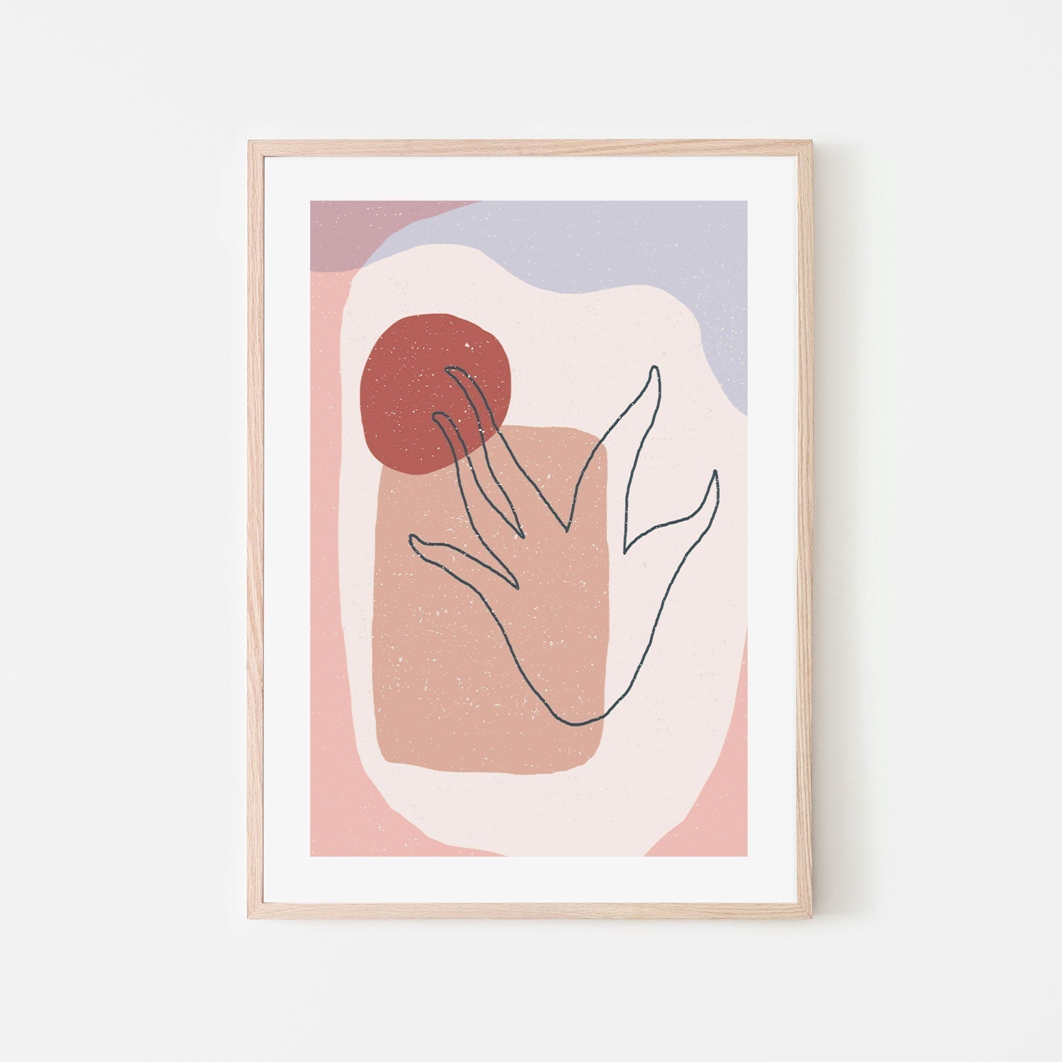 wall-art-print-canvas-poster-framed-Blush Abstract Plant, By Aylin Demir-GIOIA-WALL-ART