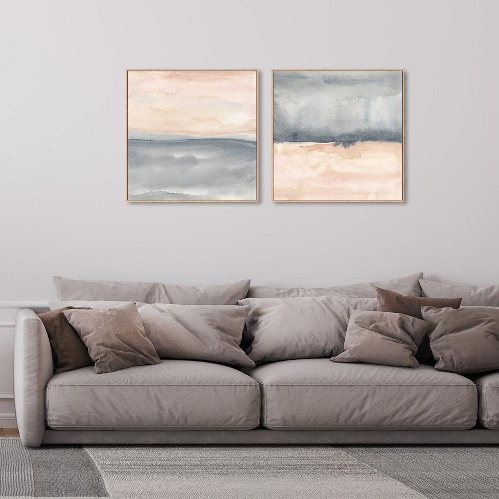 wall-art-print-canvas-poster-framed-Blush Geometric Haze, Set Of 2-by-Emily Wood-Gioia Wall Art