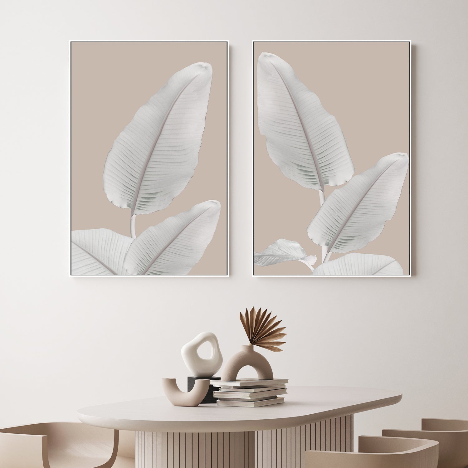 wall-art-print-canvas-poster-framed-Blush Paradise, Style A & B, Set Of 2 , By Danny Singh-2
