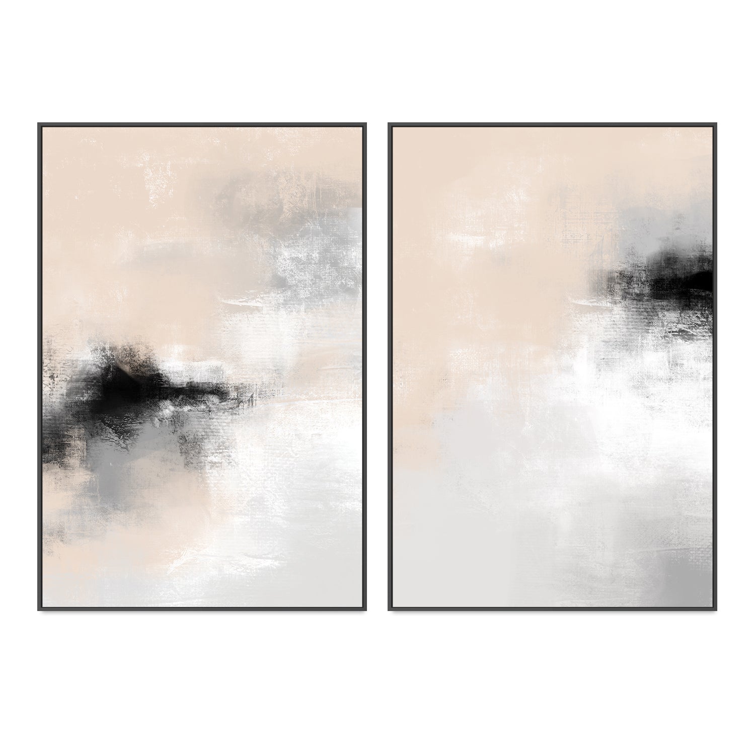 wall-art-print-canvas-poster-framed-Blush Rose Apparent, Style A & B, Set of 2-GIOIA-WALL-ART