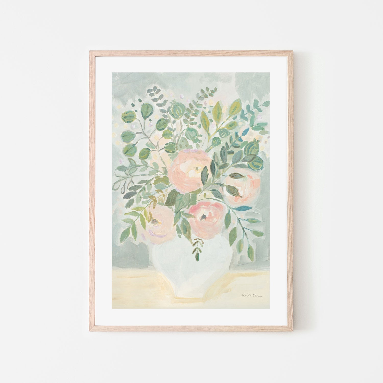 wall-art-print-canvas-poster-framed-Blushing Bouquet-by-Farida Zaman-Gioia Wall Art