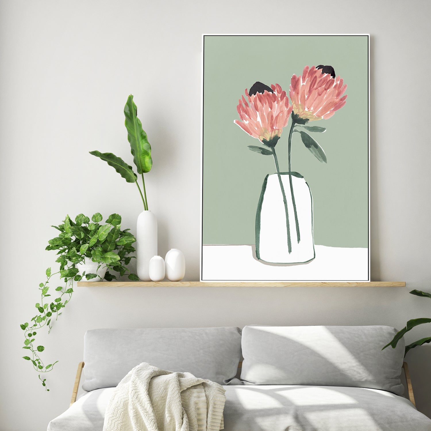 wall-art-print-canvas-poster-framed-Blushing Proteas-2