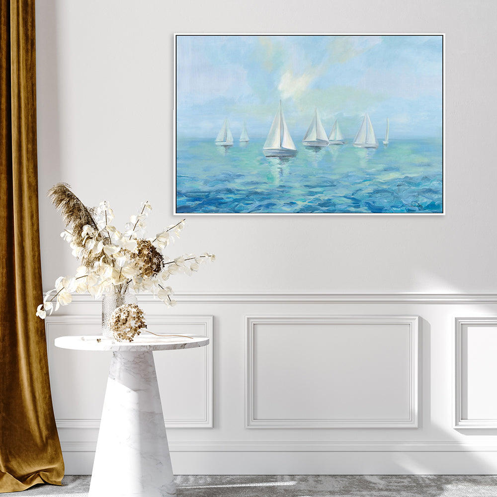 wall-art-print-canvas-poster-framed-Boats in the Haze-by-Silvia Vassileva-Gioia Wall Art