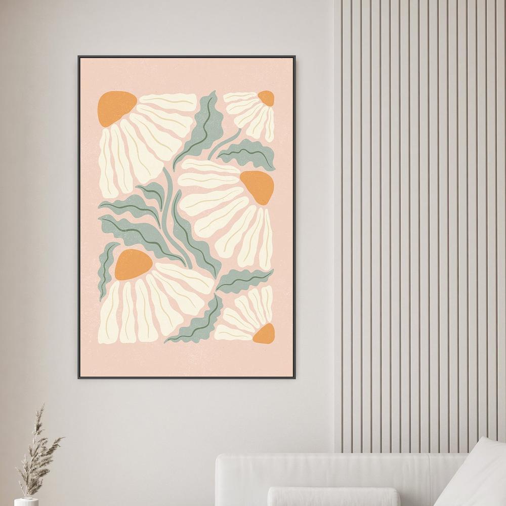 wall-art-print-canvas-poster-framed-Bohemian Daisy Pattern-2